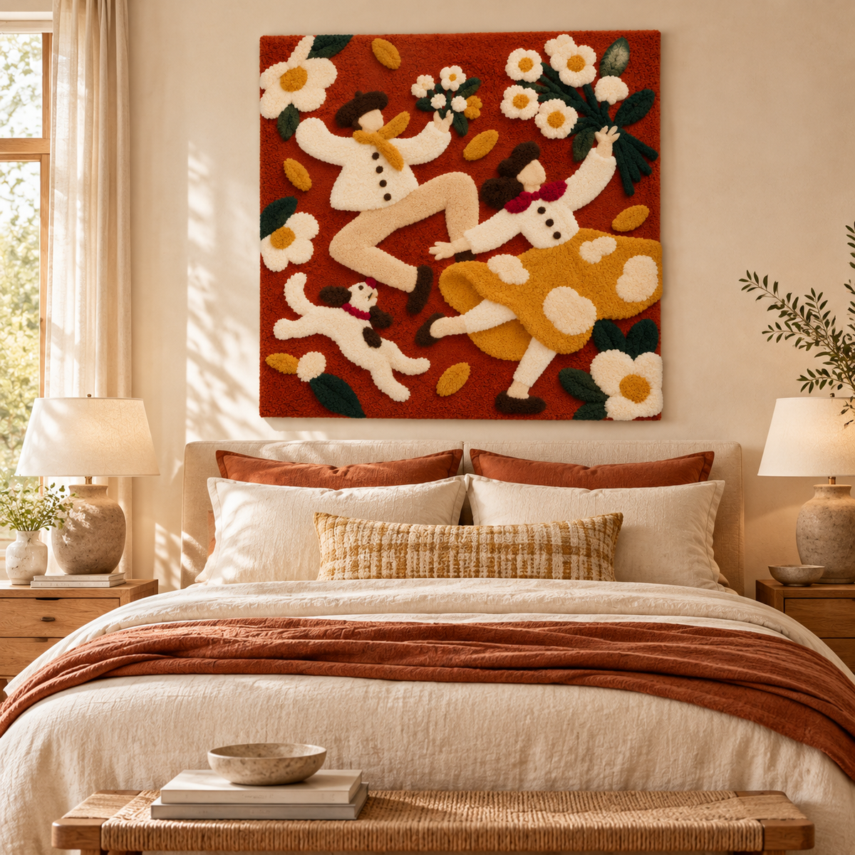 Harvest Dance with Daisies by Hewn Earth Studio — room setting