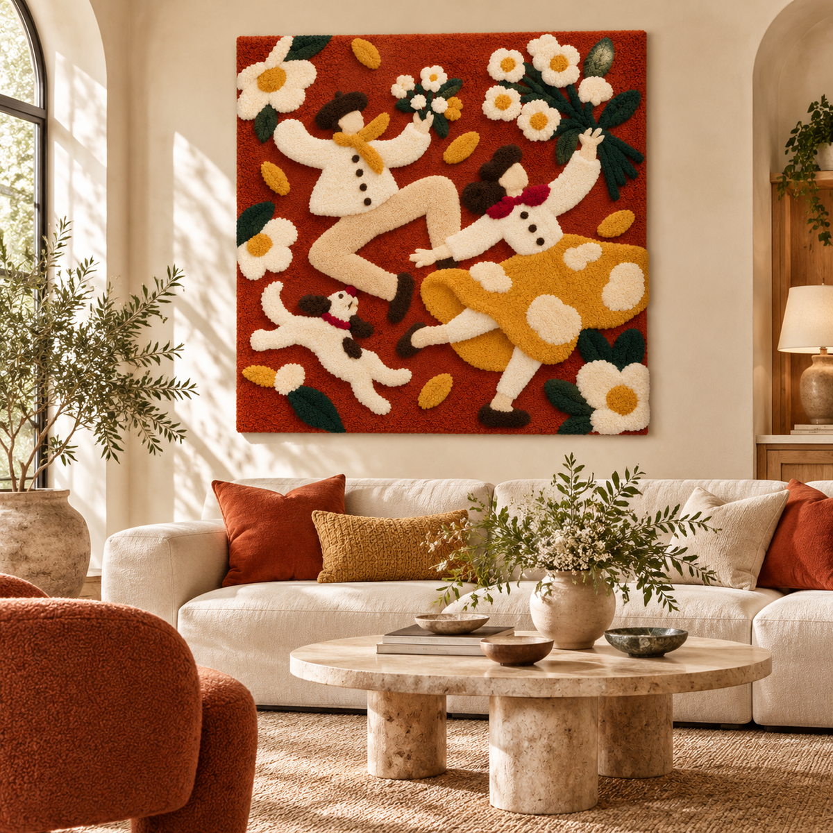 Harvest Dance with Daisies by Hewn Earth Studio — room setting