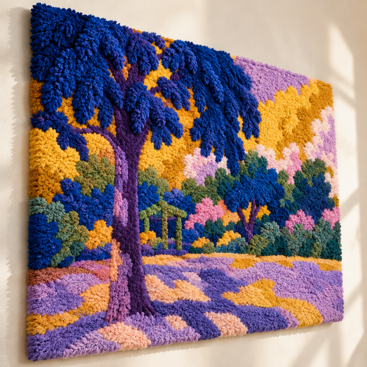 Landscape with Eucalyptus after Henri-Edmond Cross — angled relief view