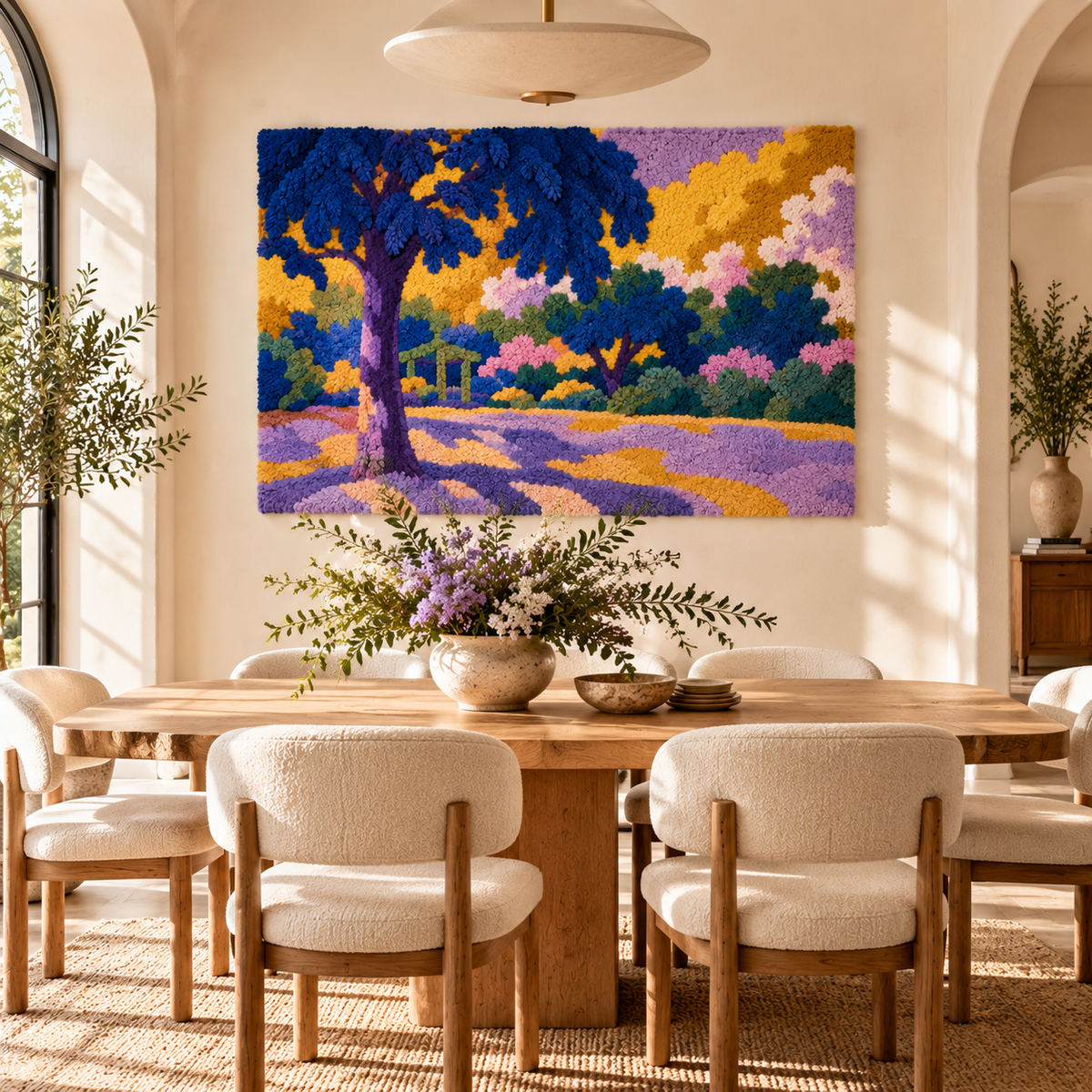 Landscape with Eucalyptus after Henri-Edmond Cross — room setting