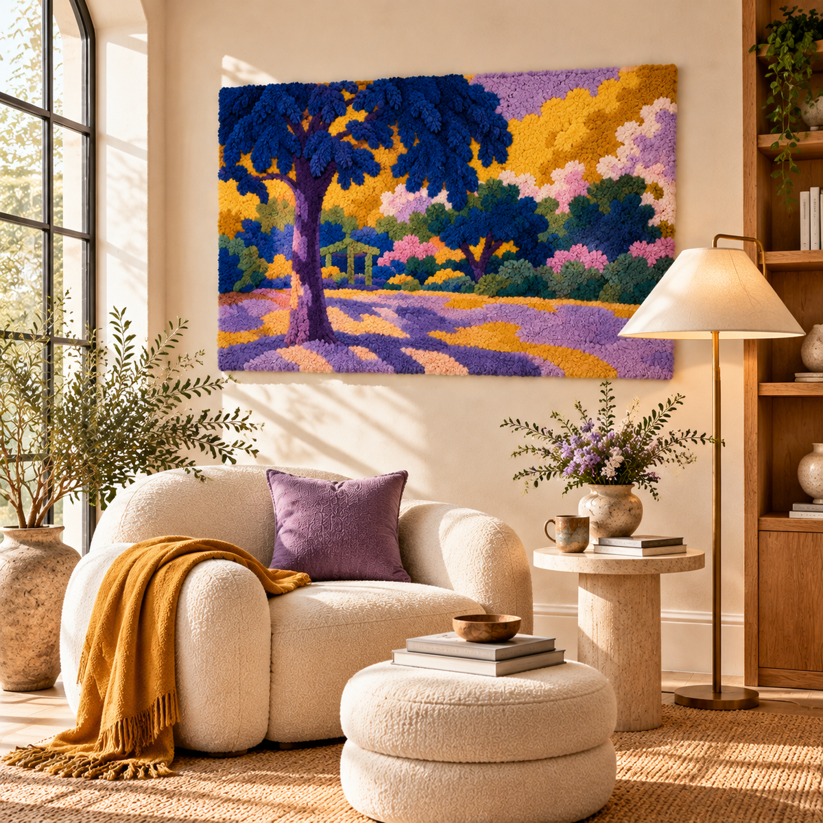 Landscape with Eucalyptus after Henri-Edmond Cross — room setting