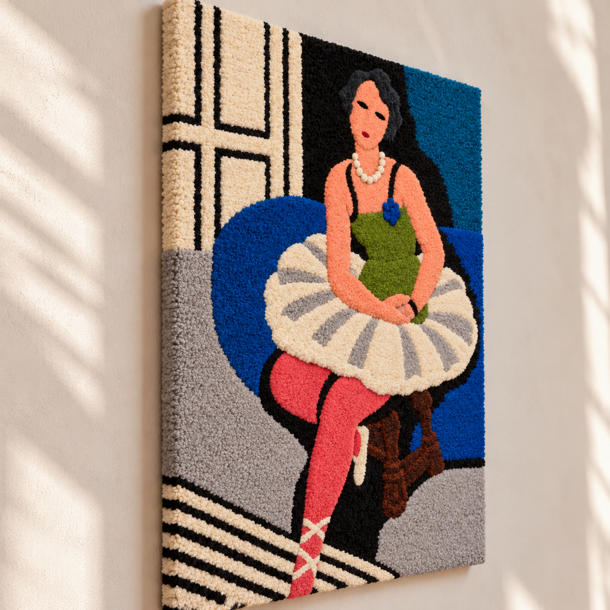 Ballet Dancer Seated on a Stool after Henri Matisse — angled relief view