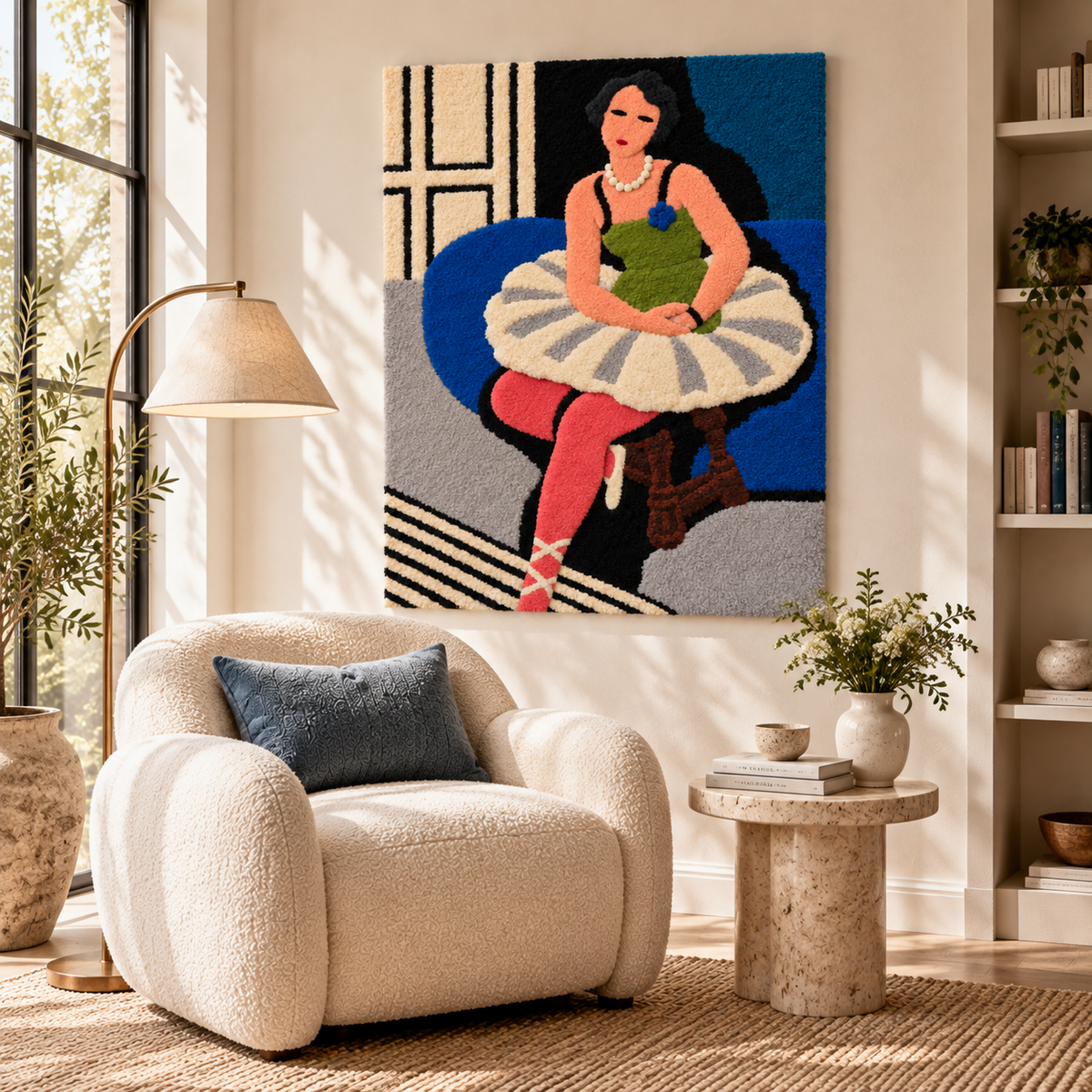 Ballet Dancer Seated on a Stool after Henri Matisse — room setting