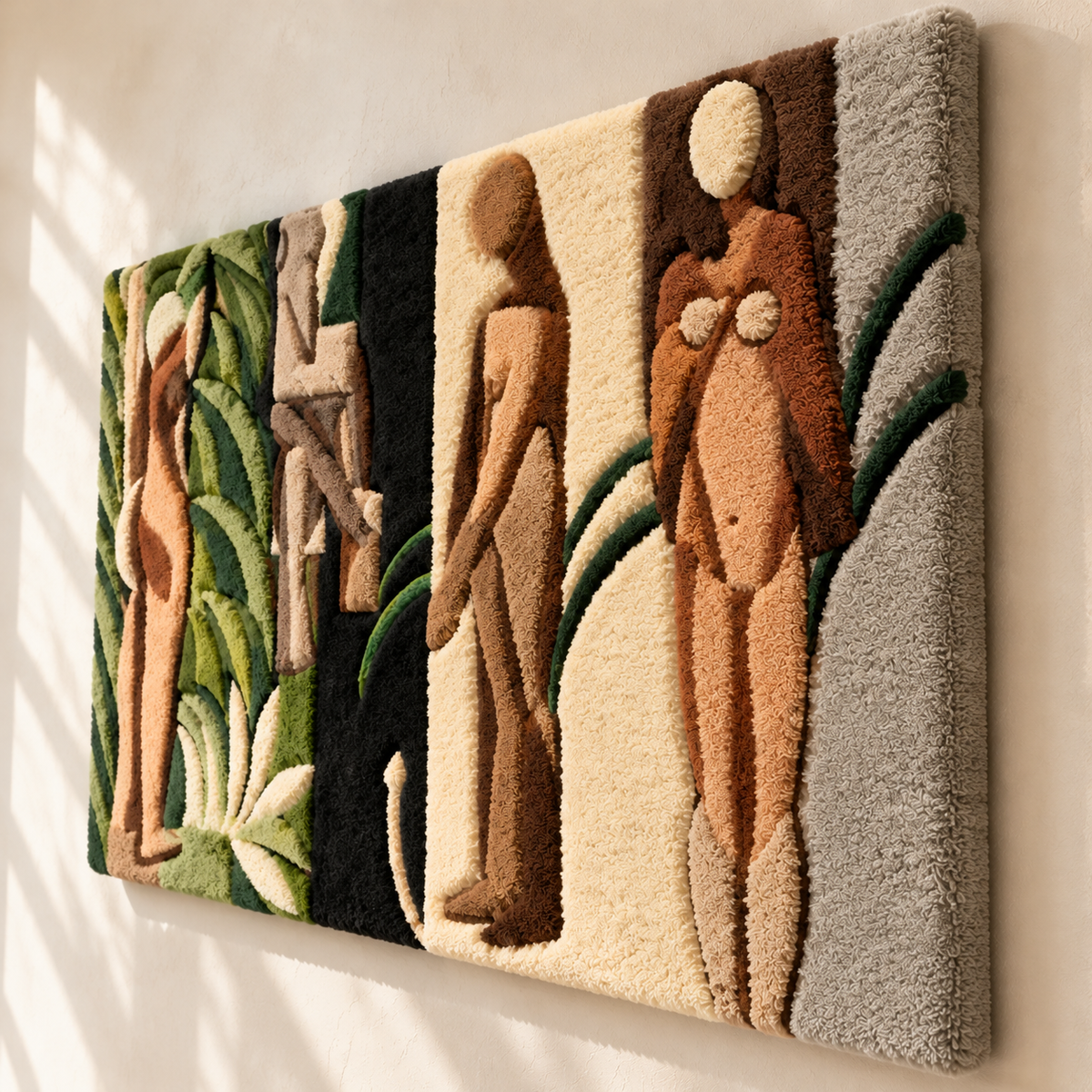 Bathers by a River after Henri Matisse — angled relief view