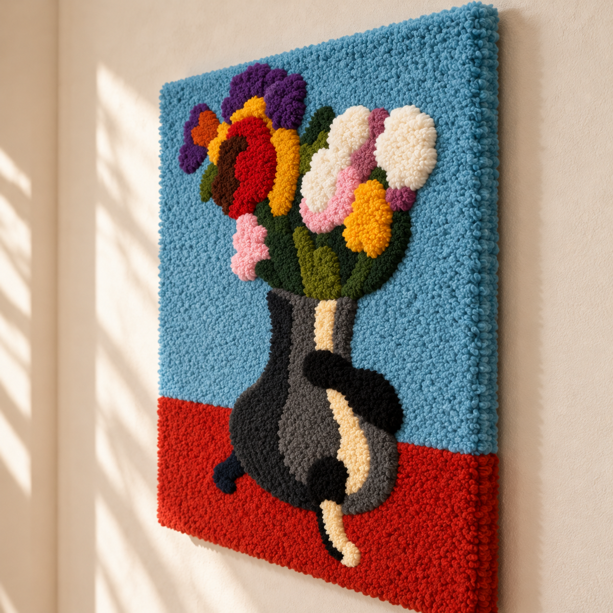Bouquet of Flowers in a Chocolate Pot after Henri Matisse — angled relief view