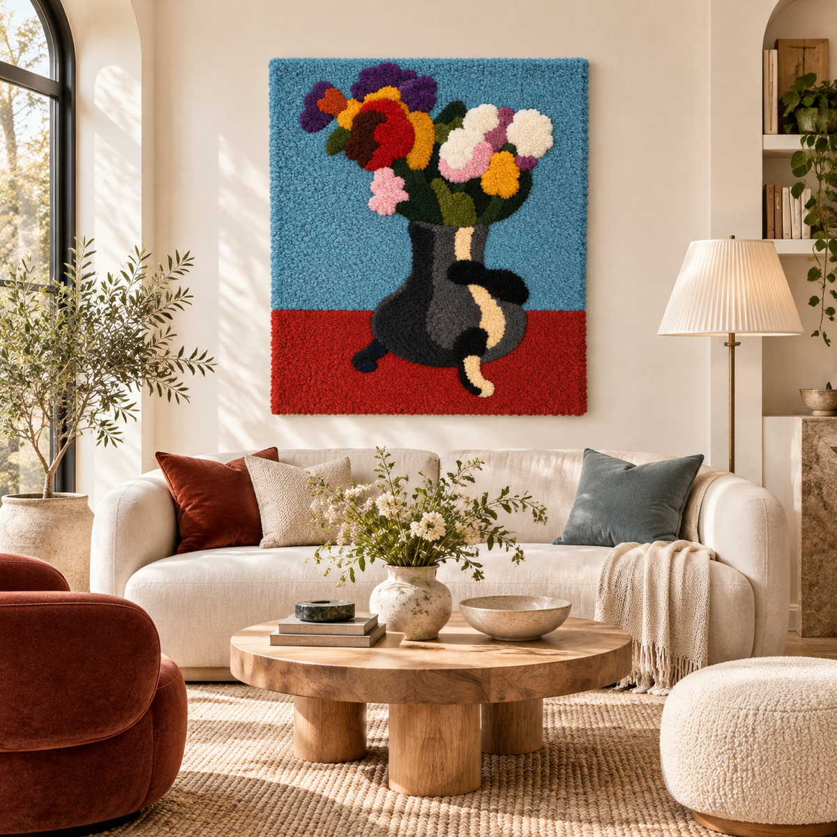 Bouquet of Flowers in a Chocolate Pot after Henri Matisse — front-facing room scene [room-front]