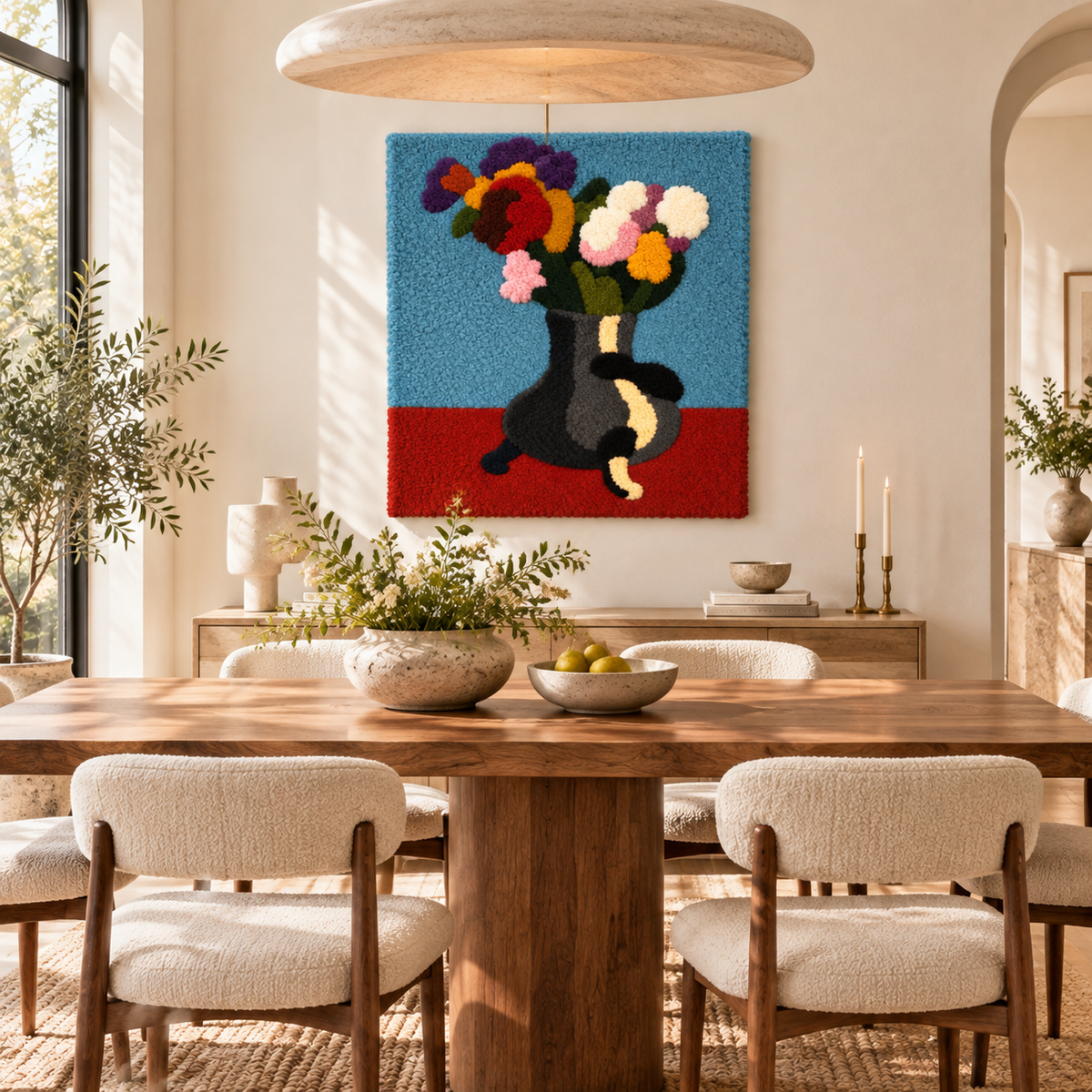 Bouquet of Flowers in a Chocolate Pot after Henri Matisse — room setting