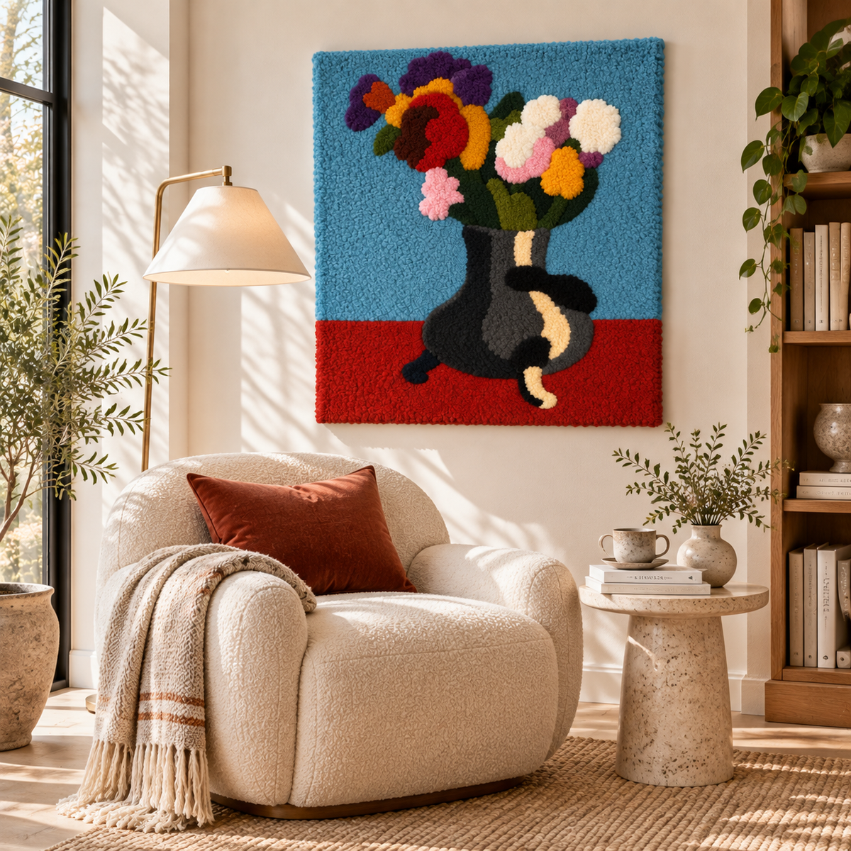 Bouquet of Flowers in a Chocolate Pot after Henri Matisse — room setting