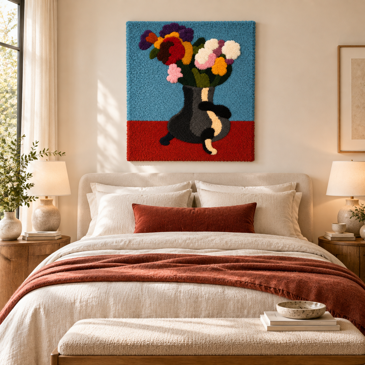 Bouquet of Flowers in a Chocolate Pot after Henri Matisse — room setting