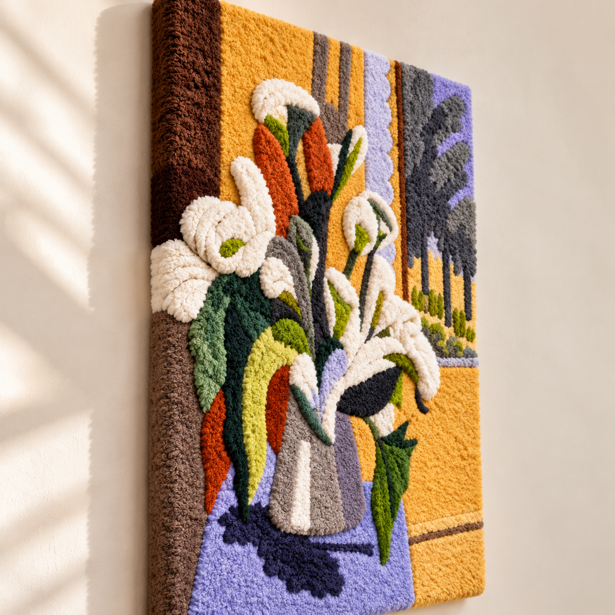 Bouquet of Flowers on a Veranda — Version 02 after Henri Matisse — angled relief view