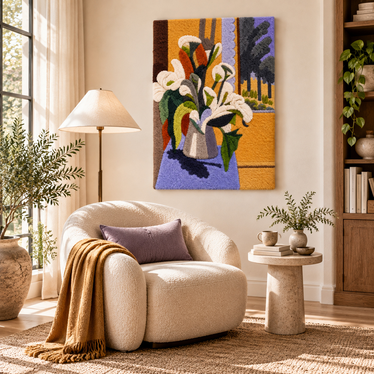 Bouquet of Flowers on a Veranda — Version 02 after Henri Matisse — room setting