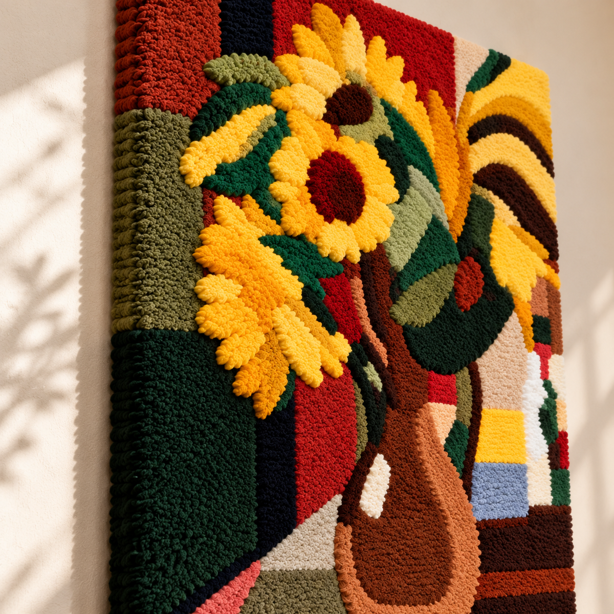 Bouquet of Sunflowers after a work attributed to Henri Matisse — angled relief view