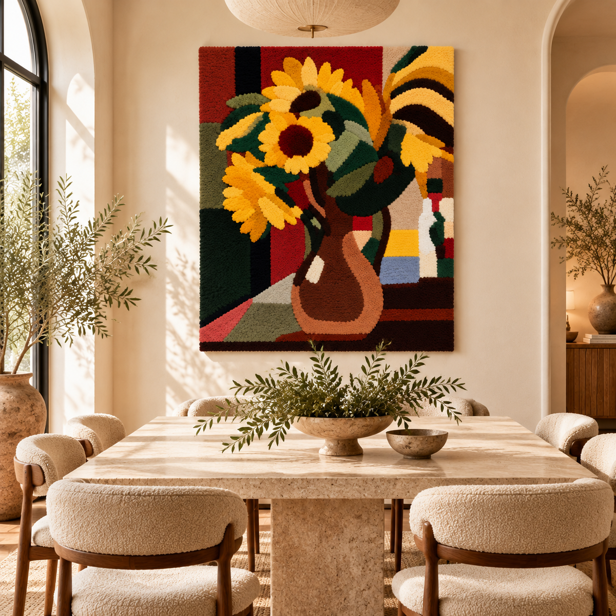 Bouquet of Sunflowers after a work attributed to Henri Matisse — room setting