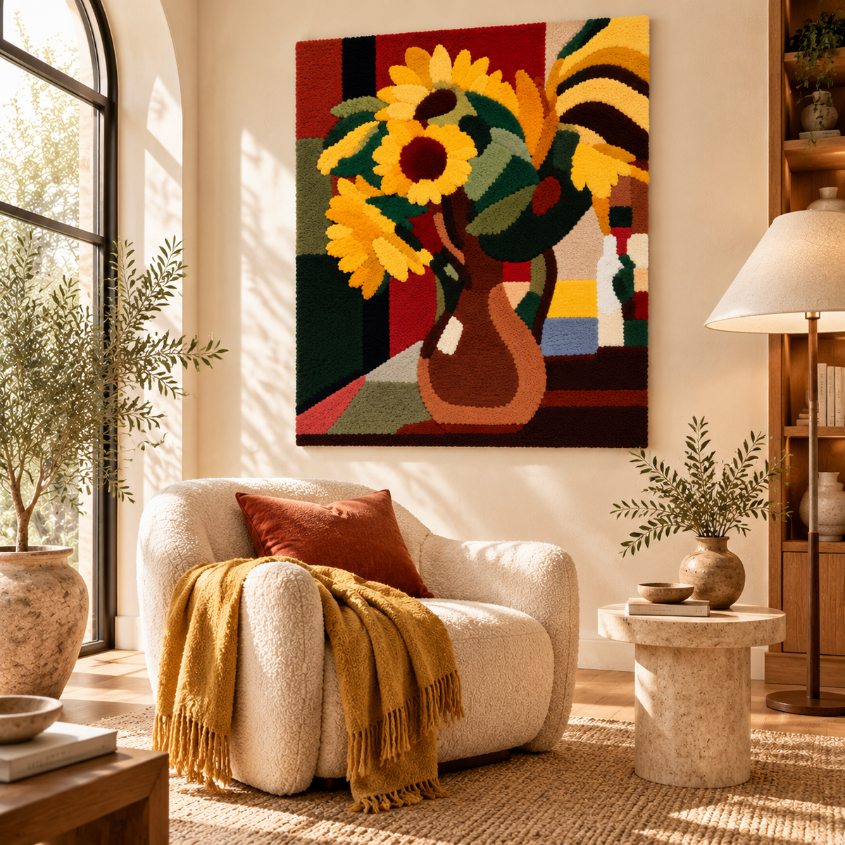 Bouquet of Sunflowers after a work attributed to Henri Matisse — room setting
