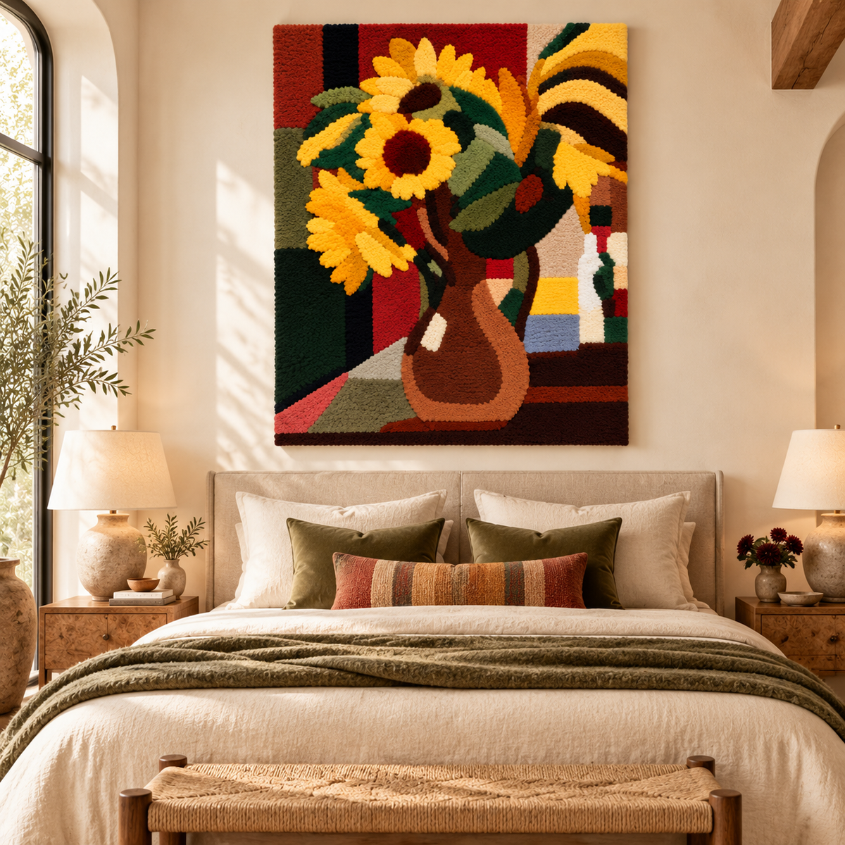 Bouquet of Sunflowers after a work attributed to Henri Matisse — room setting