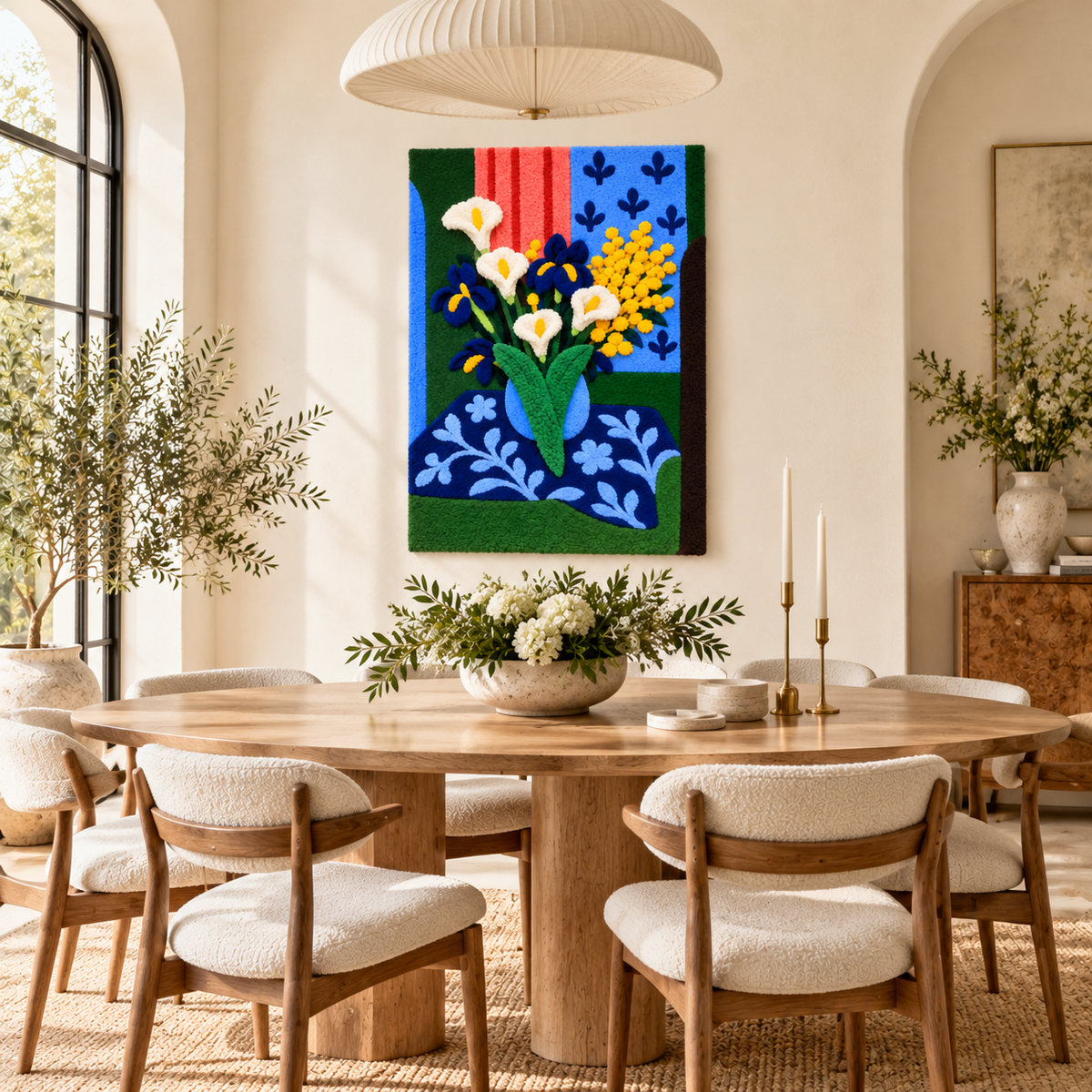 Calla Lilies, Irises and Mimosas after Henri Matisse — room setting
