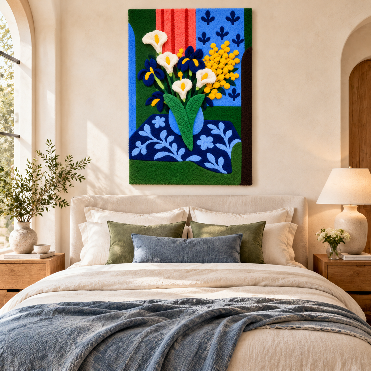 Calla Lilies, Irises and Mimosas after Henri Matisse — room setting