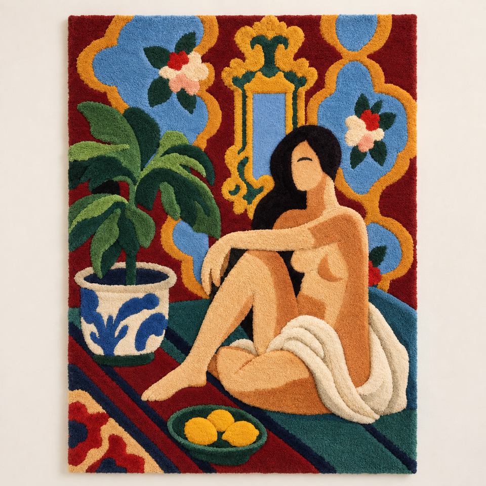 Decorative Figure on an Ornamental Background