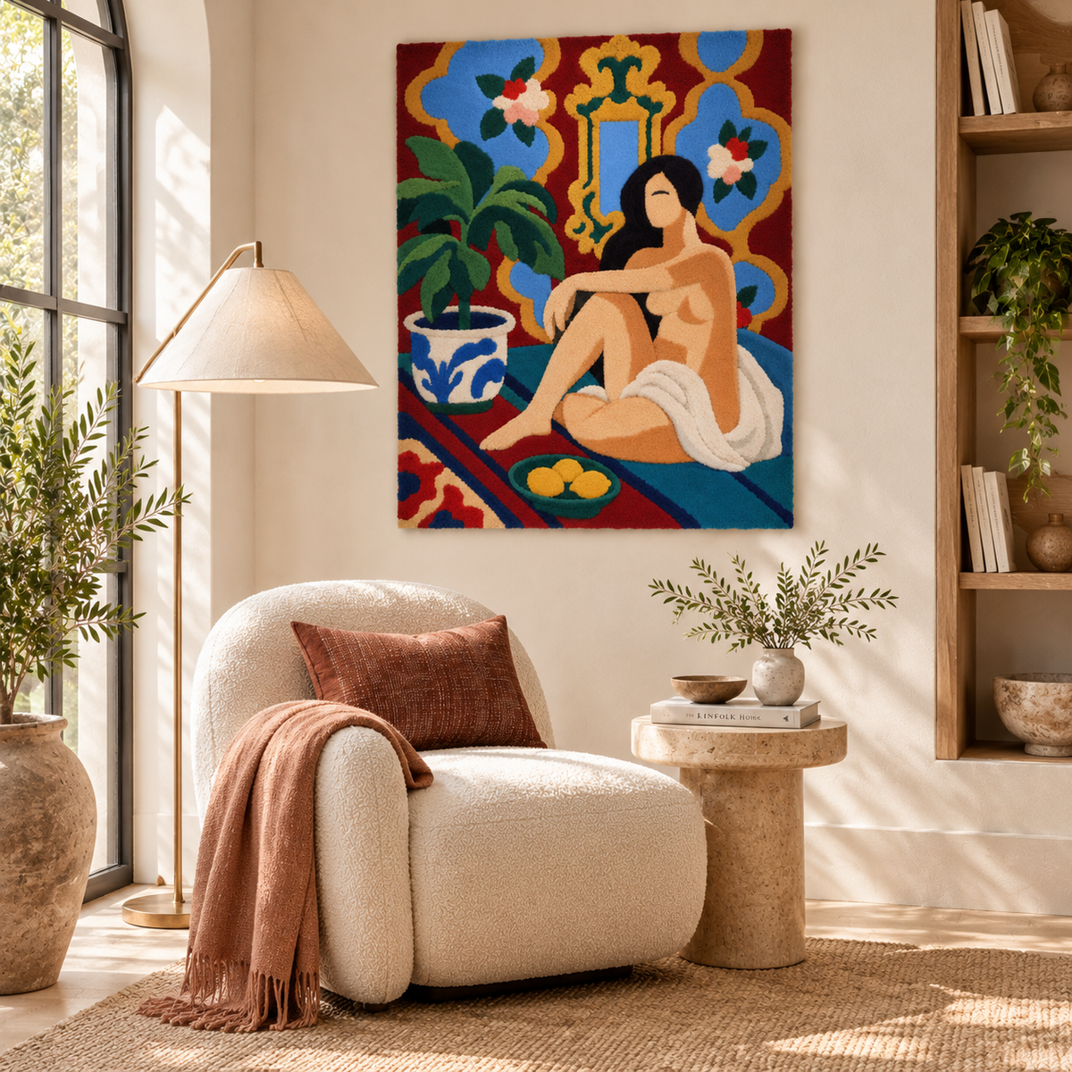 Decorative Figure on an Ornamental Background after Henri Matisse — room setting