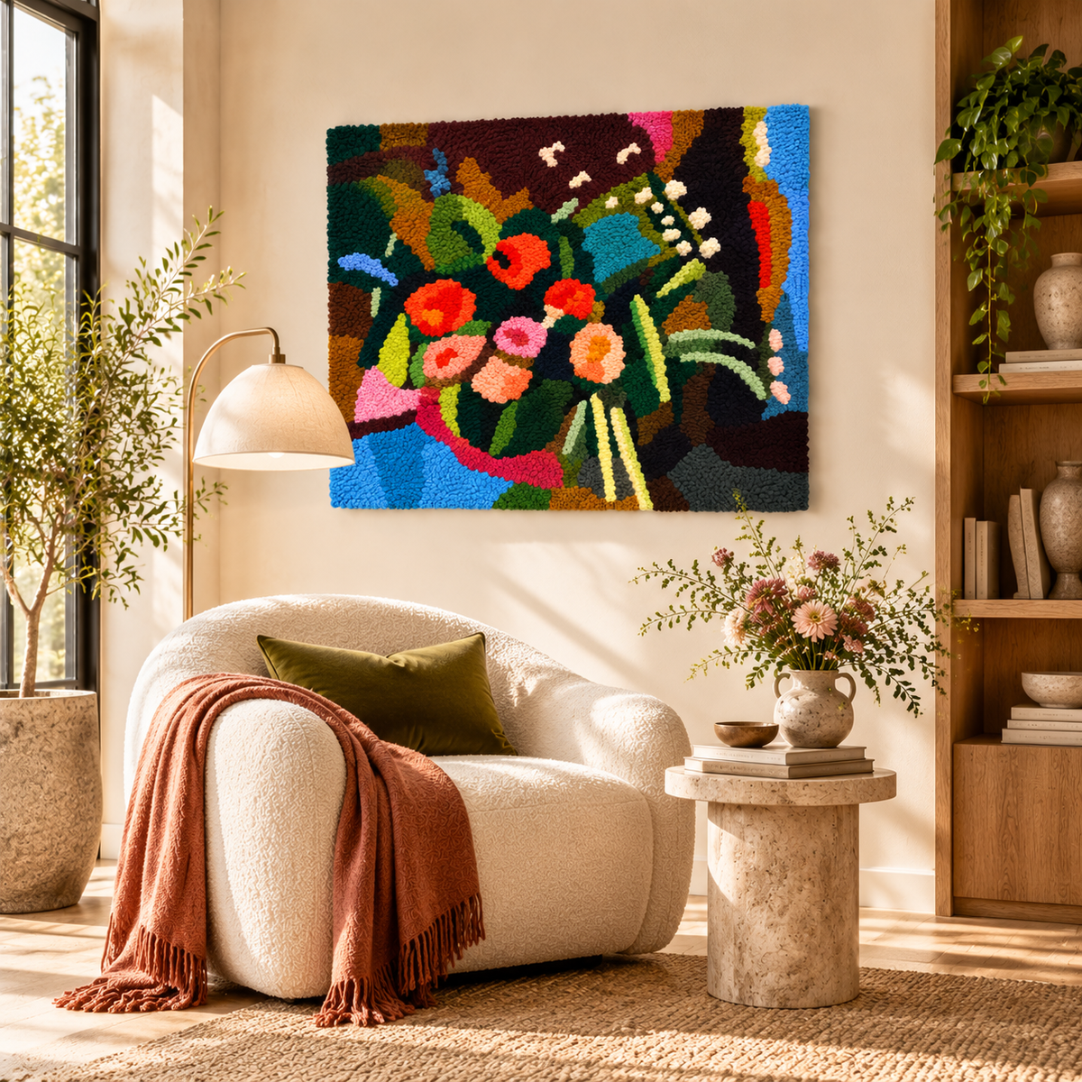 Flowers after a work attributed to Henri Matisse — room setting