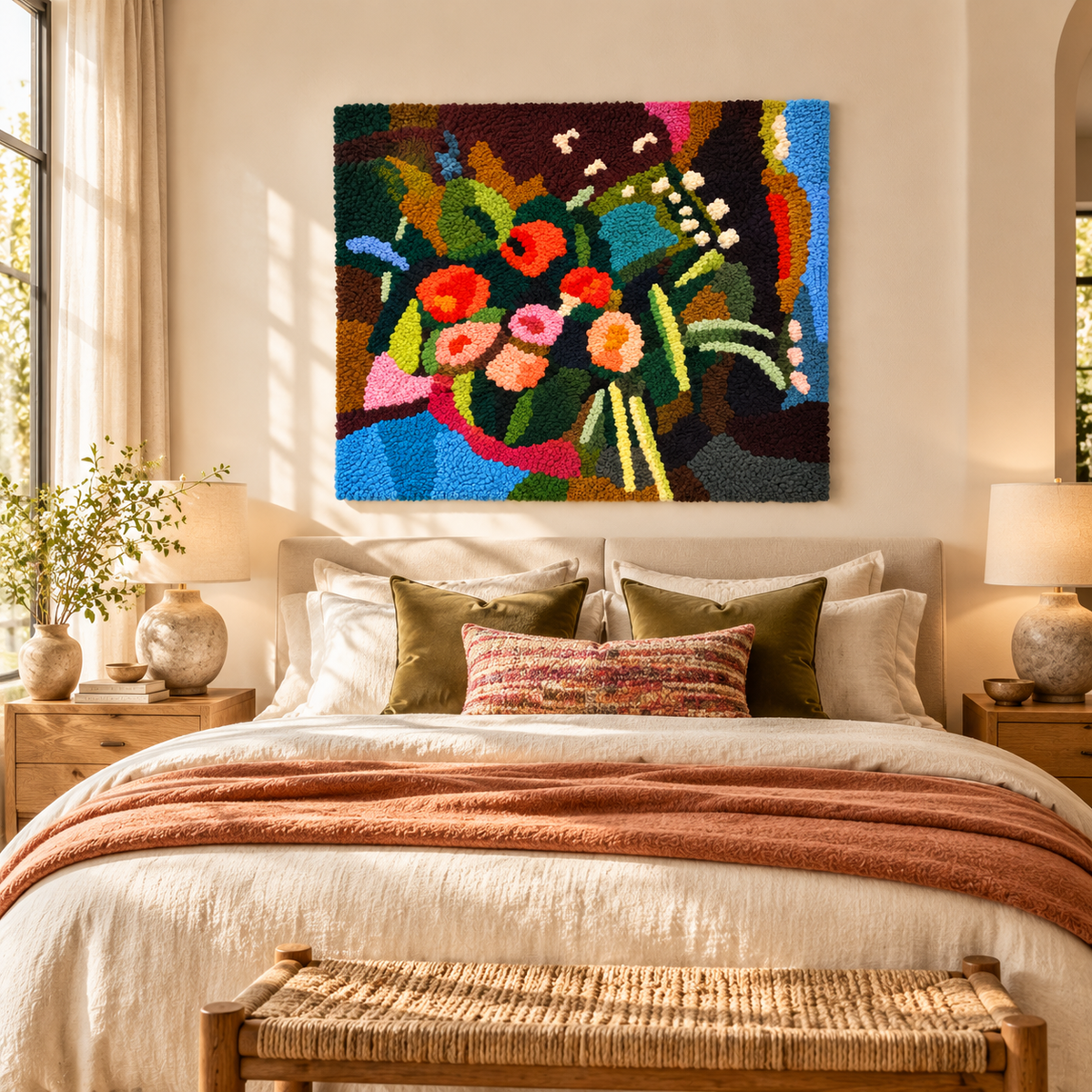 Flowers after a work attributed to Henri Matisse — room setting