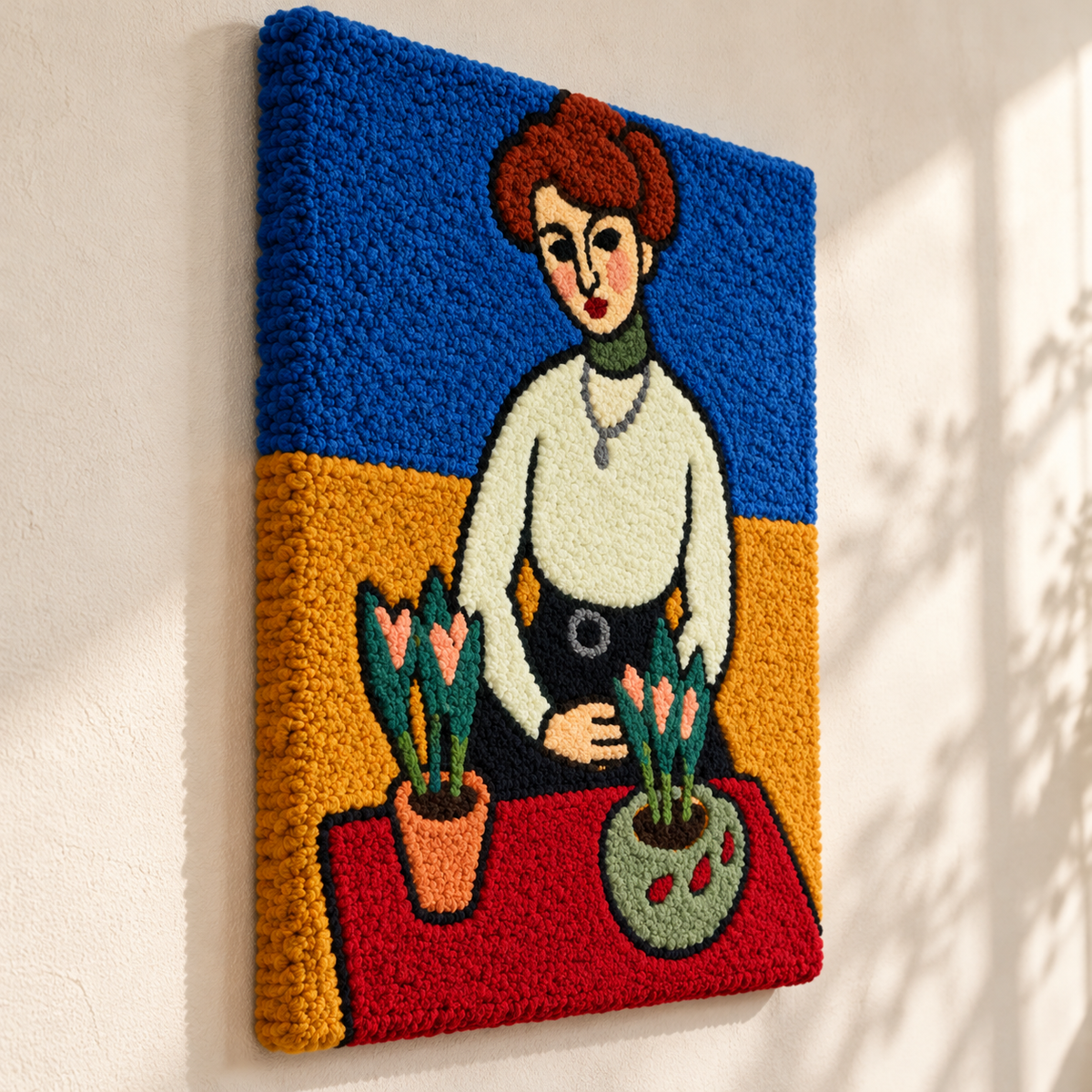Girl with Tulips after Henri Matisse — angled relief view