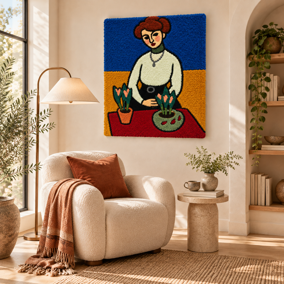 Girl with Tulips after Henri Matisse — room setting