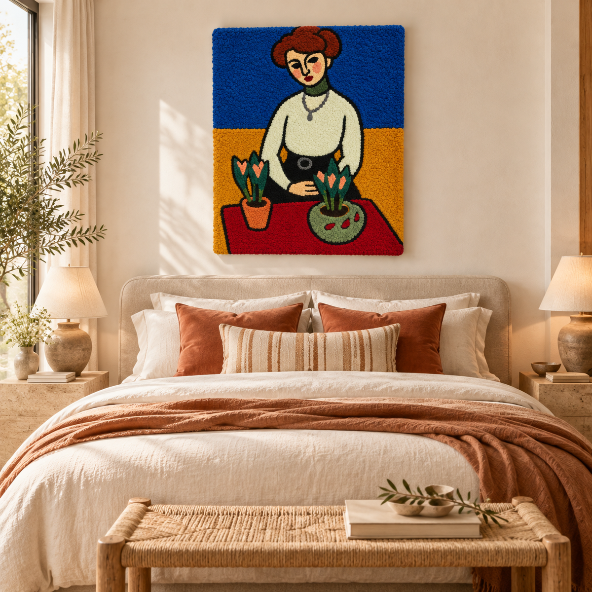 Girl with Tulips after Henri Matisse — room setting