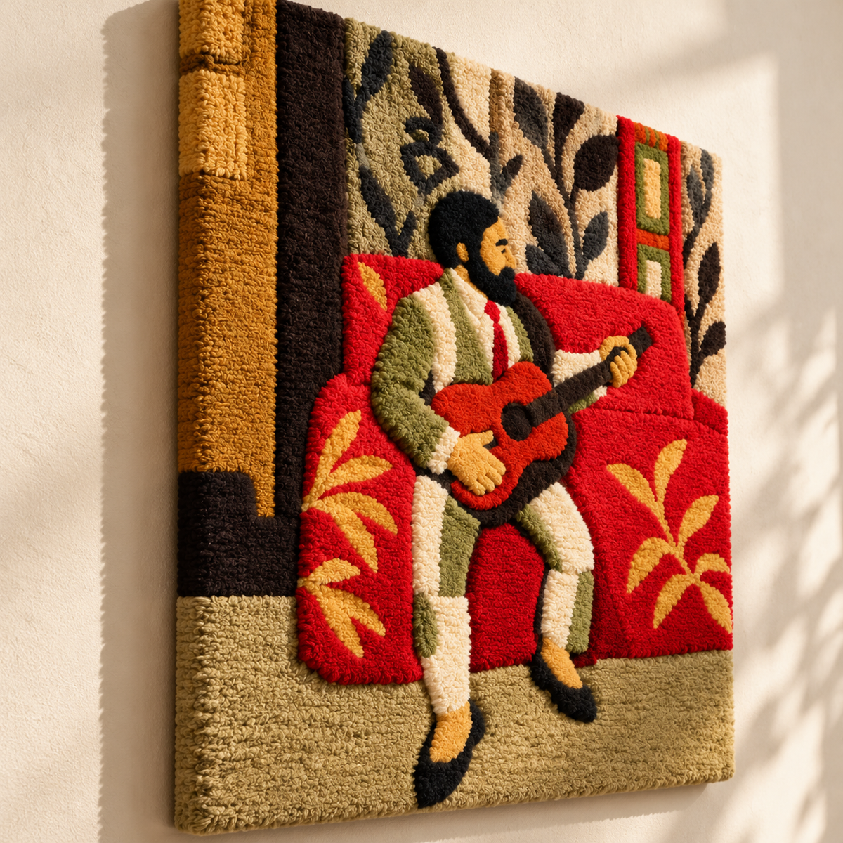 Guitarist after a work attributed to Henri Matisse — angled relief view
