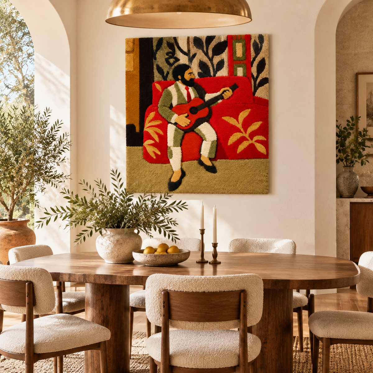 Guitarist after a work attributed to Henri Matisse — room setting