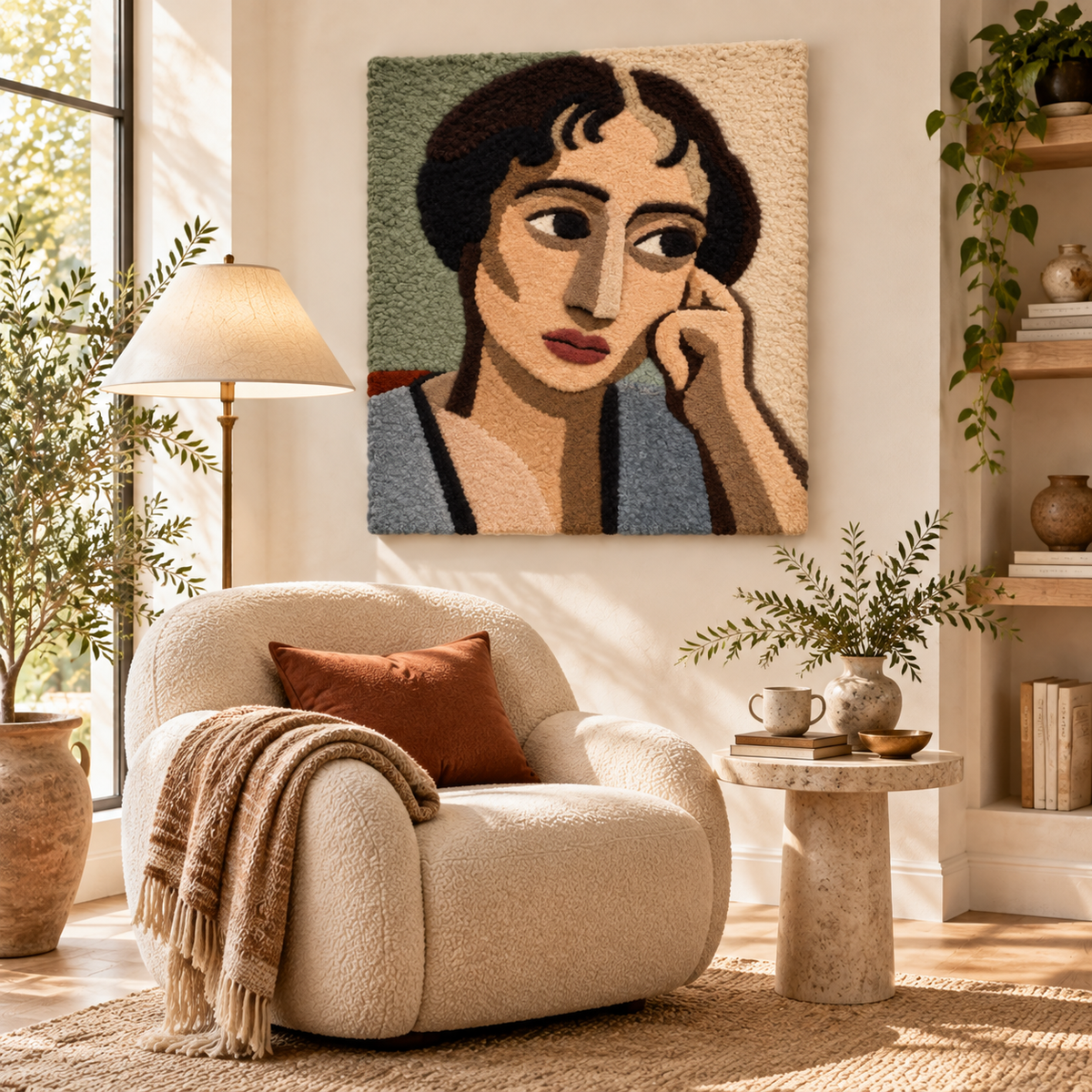 Head of a Woman after Henri Matisse — room setting
