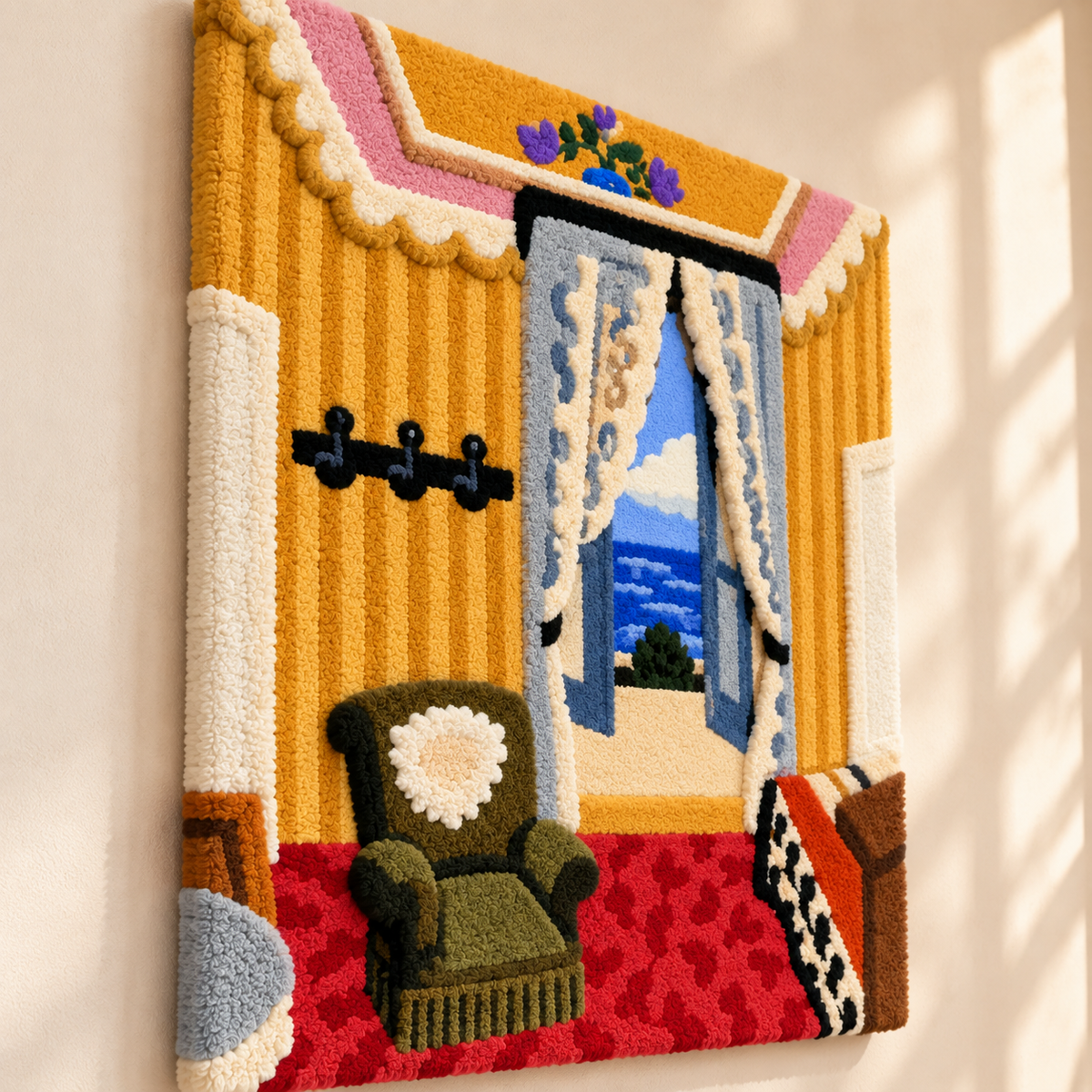 Interior at Nice (Room at the Beau Rivage) after Henri Matisse — angled relief view