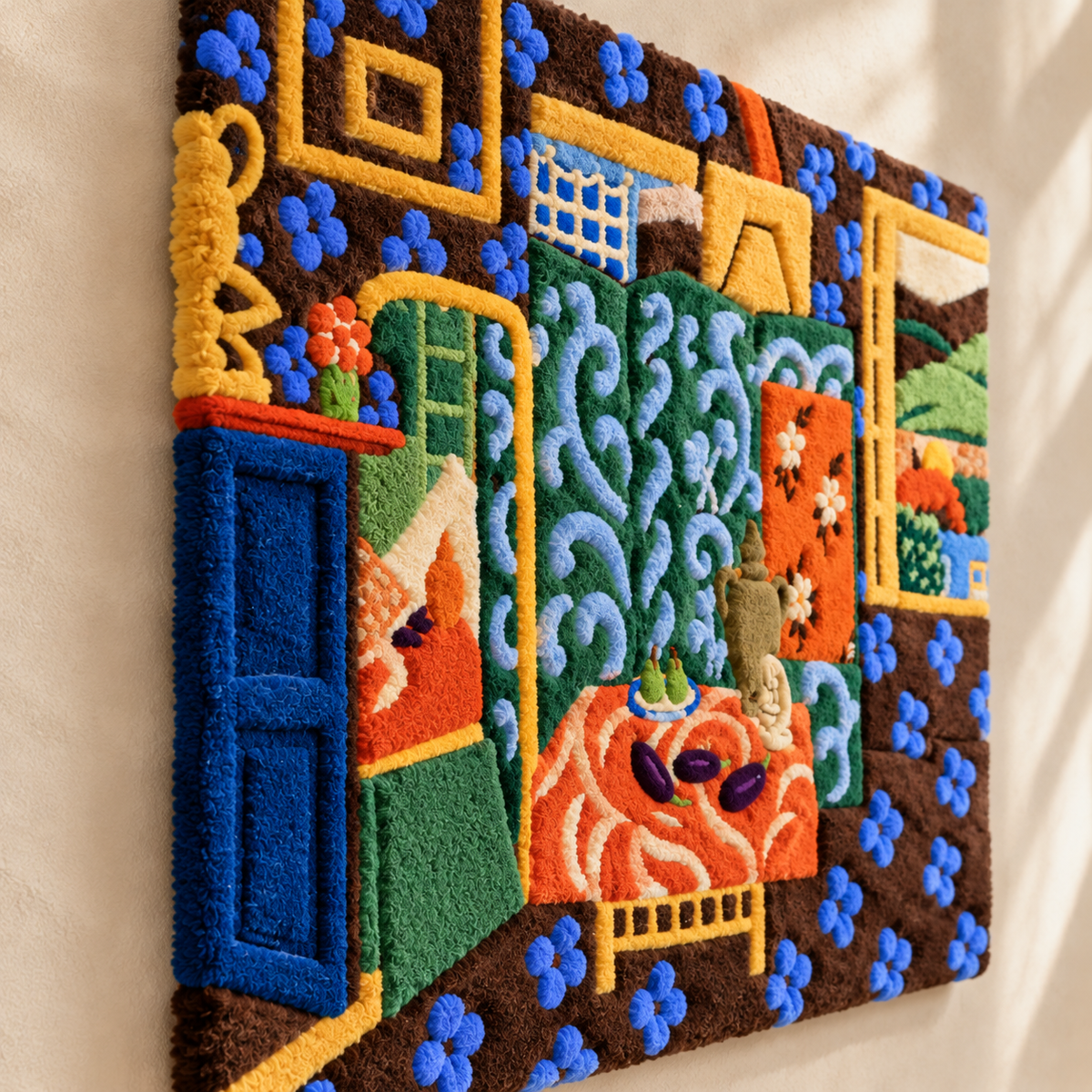 Interior with Eggplants — Version 01 after Henri Matisse — angled relief view