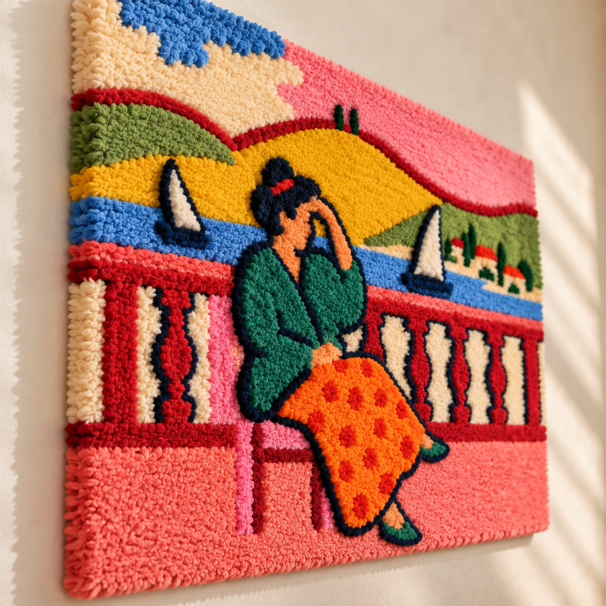 Lady on a Terrace after Henri Matisse — angled relief view