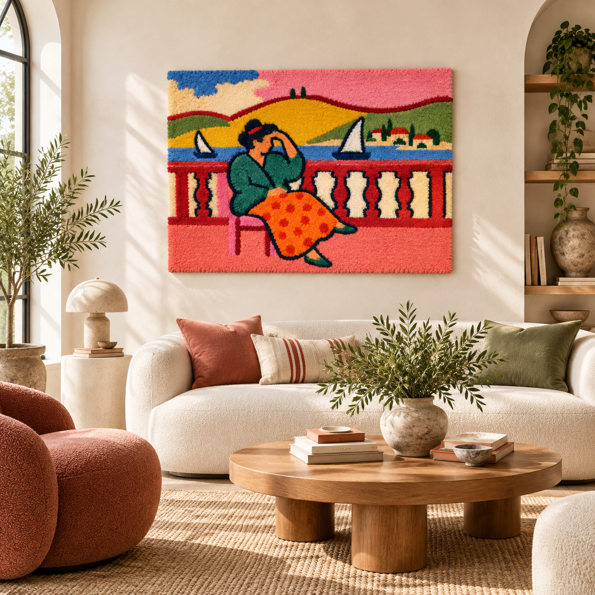 Lady on a Terrace after Henri Matisse — front-facing room scene [room-front]