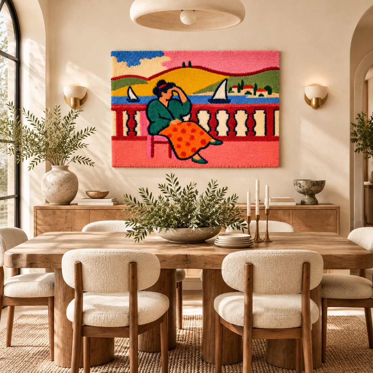 Lady on a Terrace after Henri Matisse — room setting