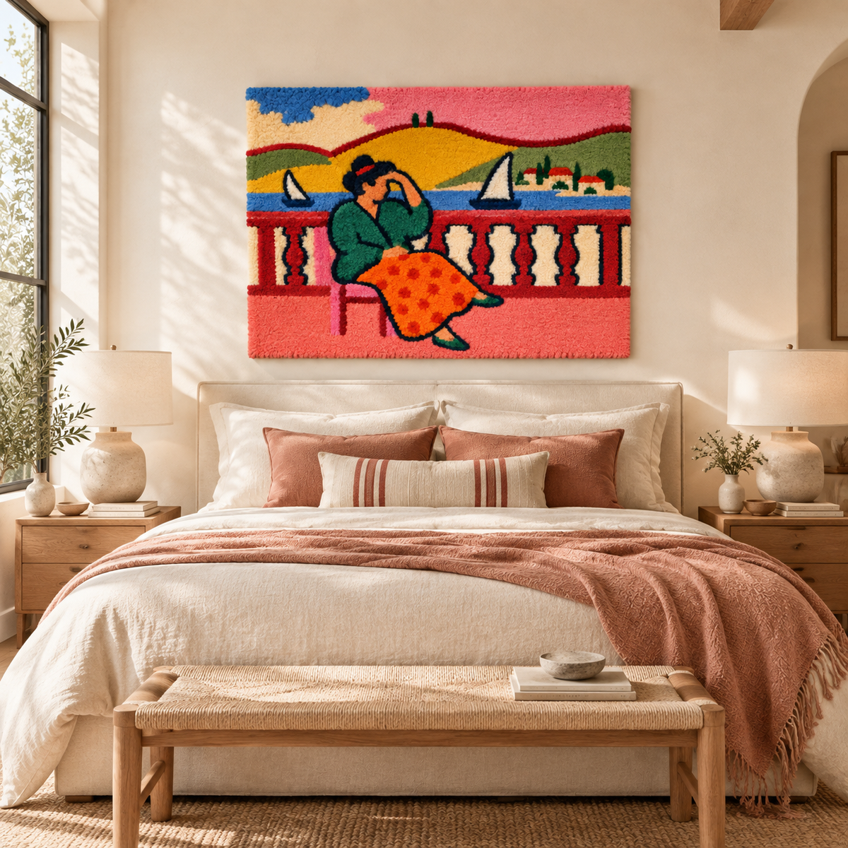 Lady on a Terrace after Henri Matisse — room setting