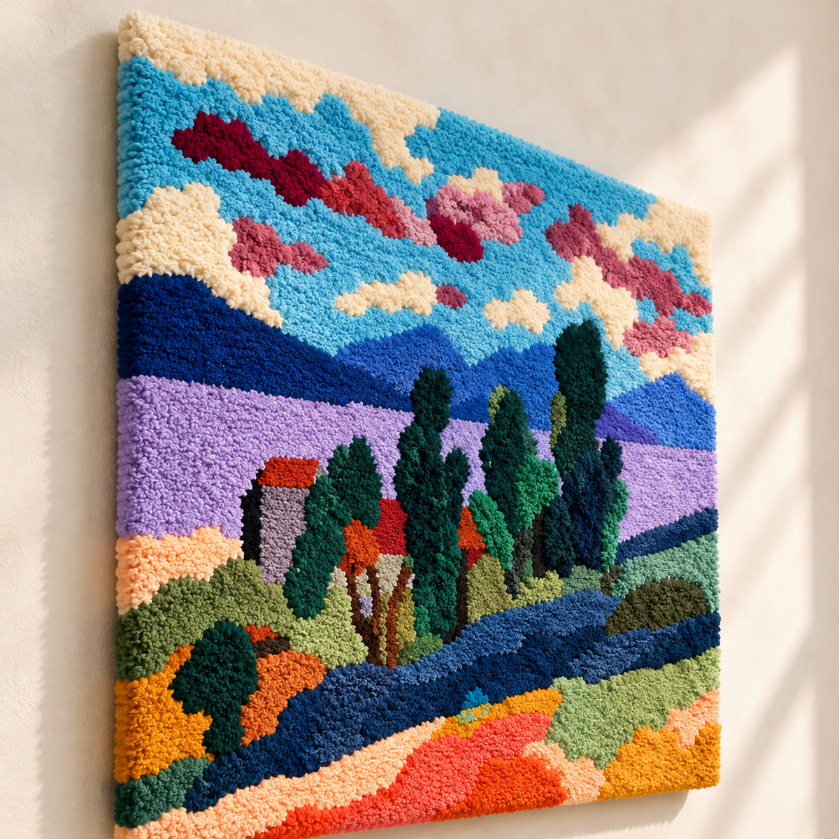 Landscape of Saint-Tropez at Dusk (Paysage de Saint-Tropez au crépuscule) after Henri Matisse — angled relief view