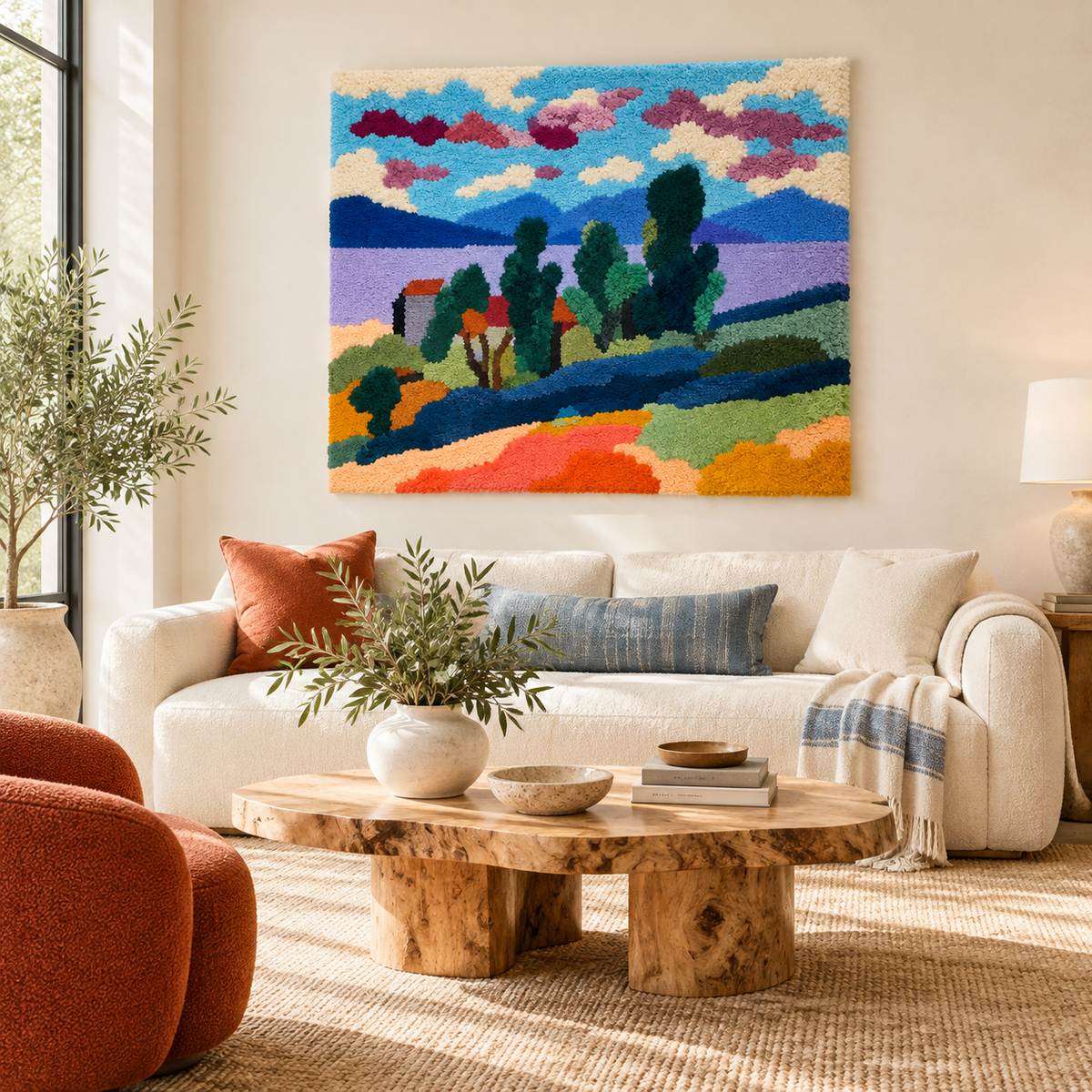 Landscape of Saint-Tropez at Dusk (Paysage de Saint-Tropez au crépuscule) after Henri Matisse — front-facing room scene [room-front]
