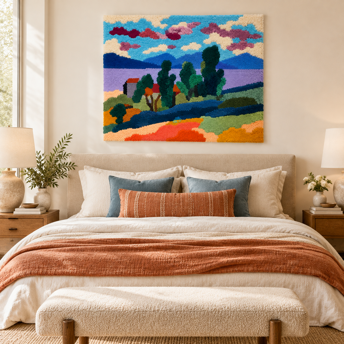 Landscape of Saint-Tropez at Dusk (Paysage de Saint-Tropez au crépuscule) after Henri Matisse — room setting