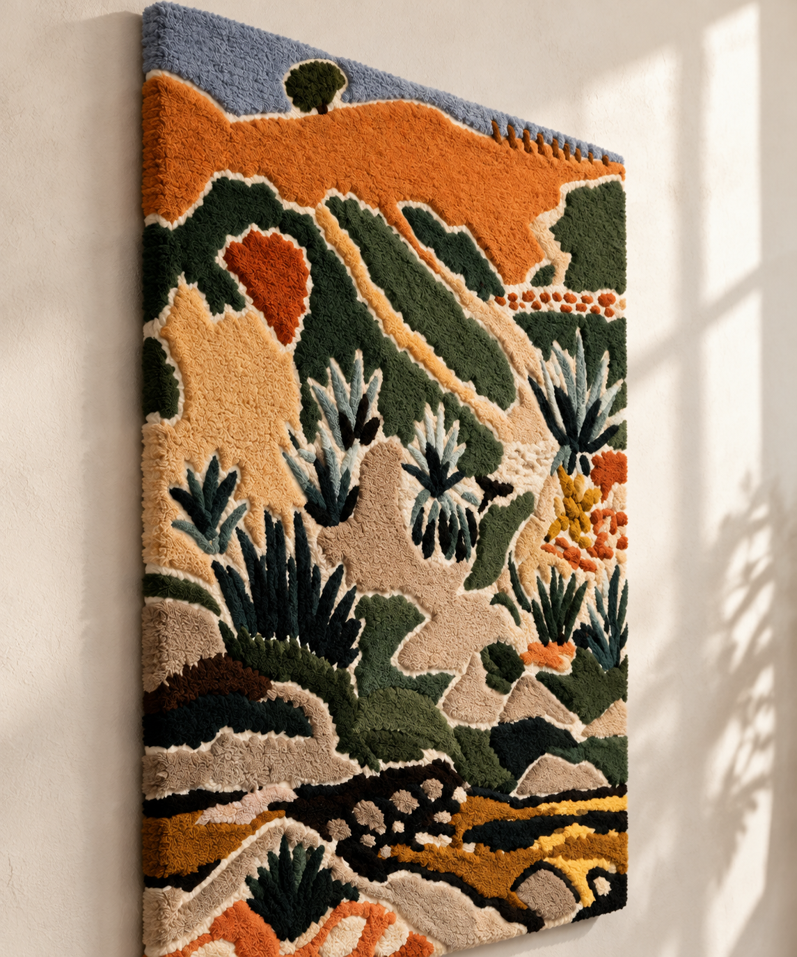 Landscape with Brook (Brook with Aloes) — Version 01 after Henri Matisse — angled relief view