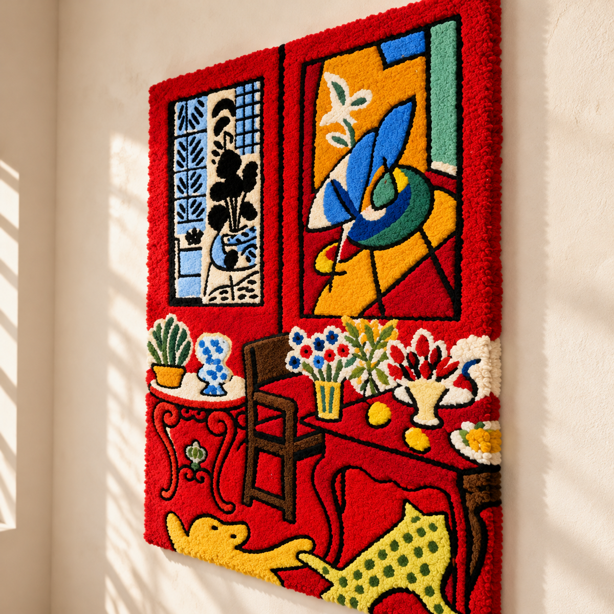 Large Red Interior after Henri Matisse — angled relief view