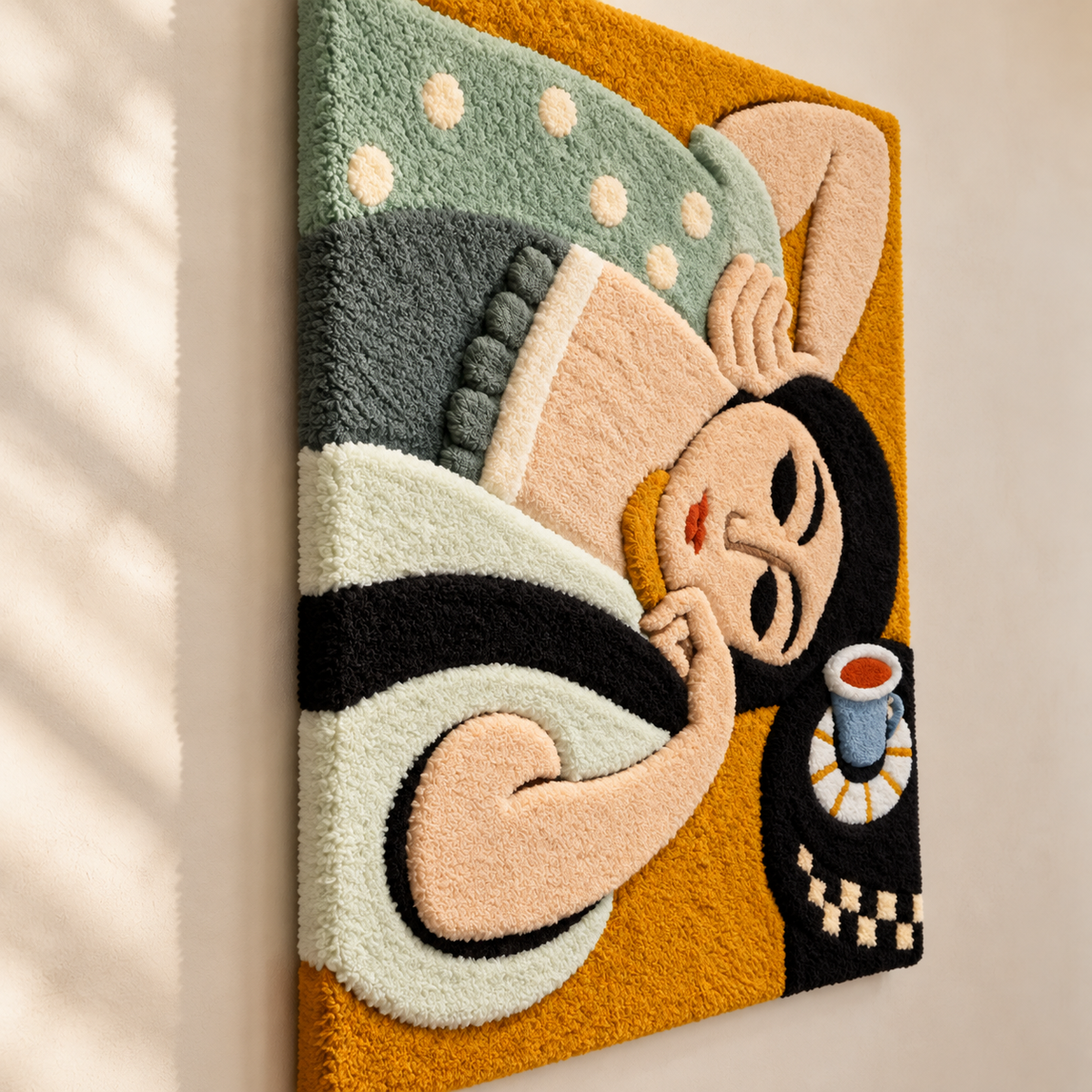 Laurette's Head with a Coffee Cup after Henri Matisse — angled relief view