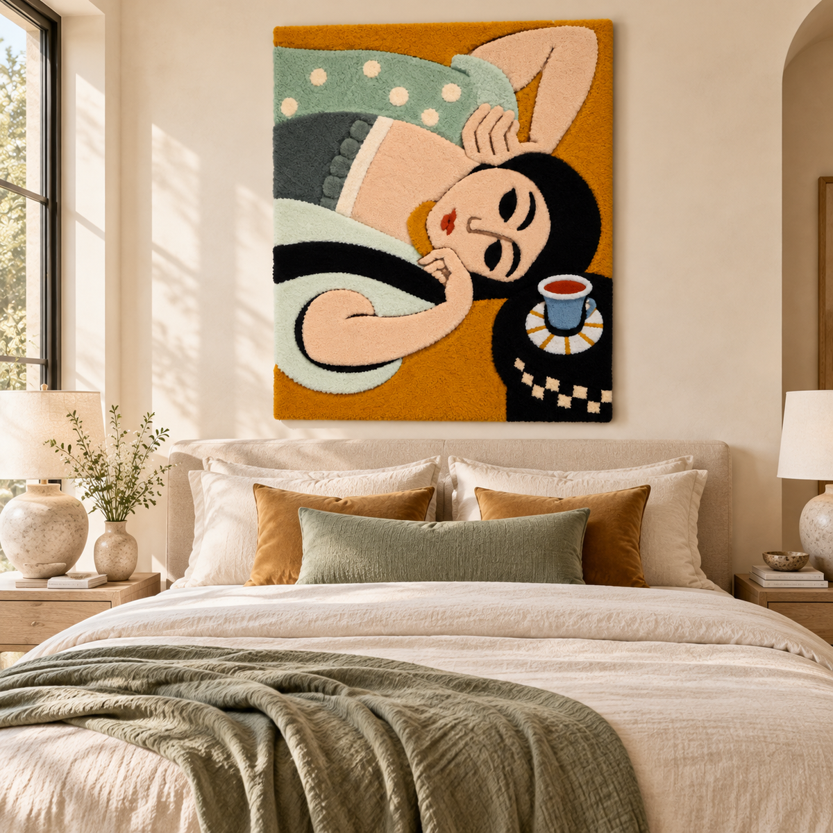 Laurette's Head with a Coffee Cup after Henri Matisse — room setting