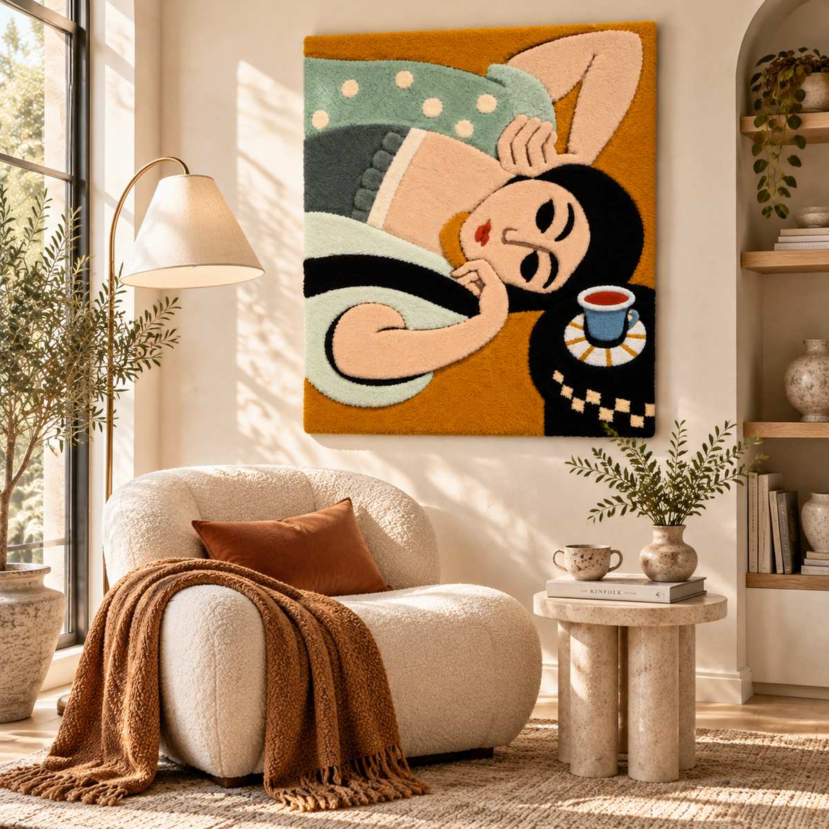 Laurette's Head with a Coffee Cup after Henri Matisse — room setting
