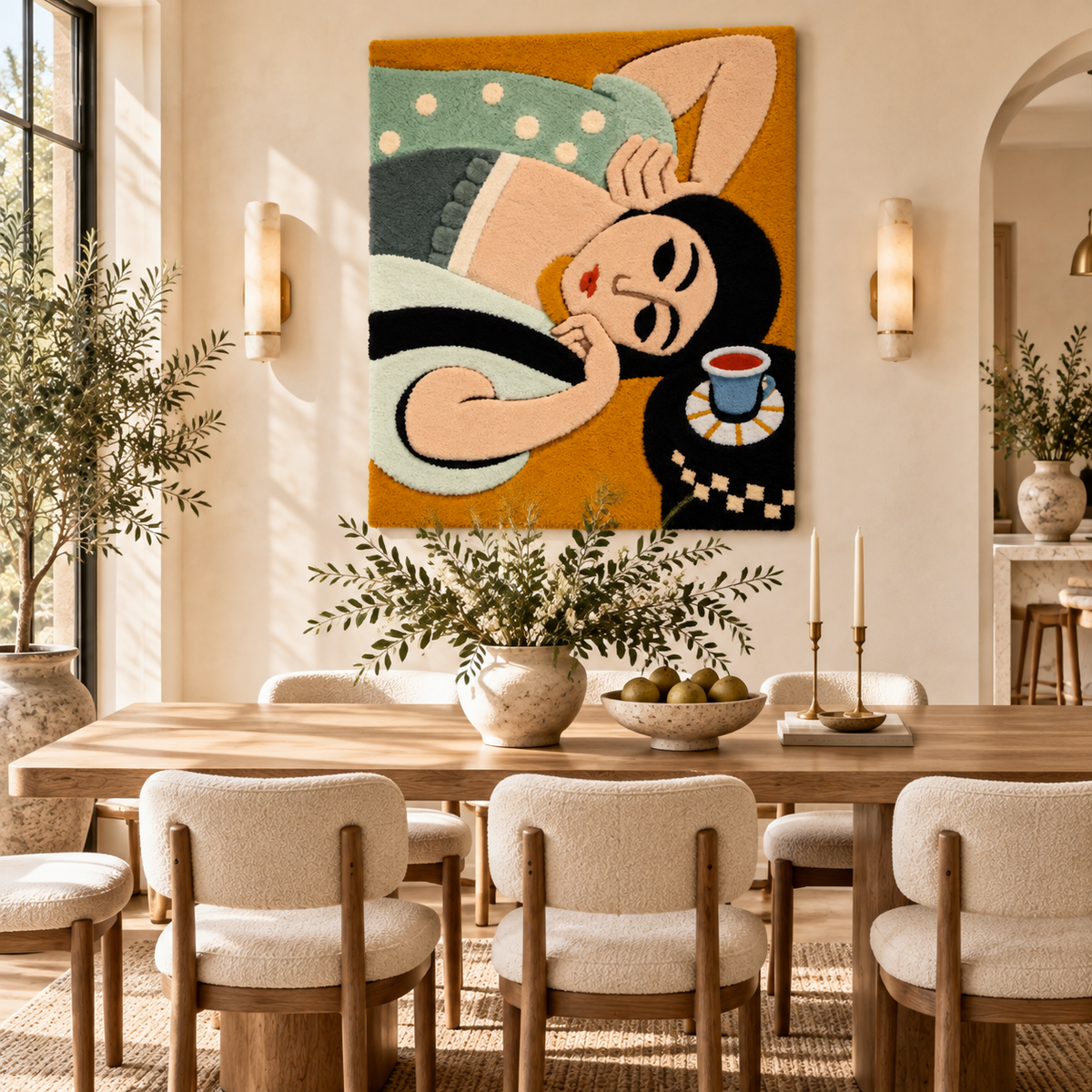 Laurette's Head with a Coffee Cup after Henri Matisse — room setting