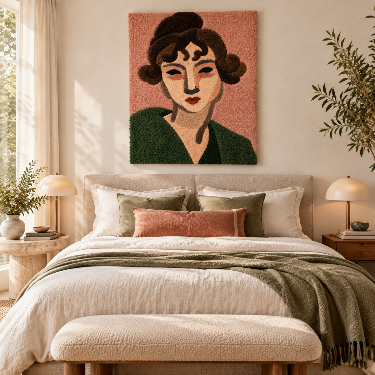 Laurette with a Green Shawl after Henri Matisse — room setting