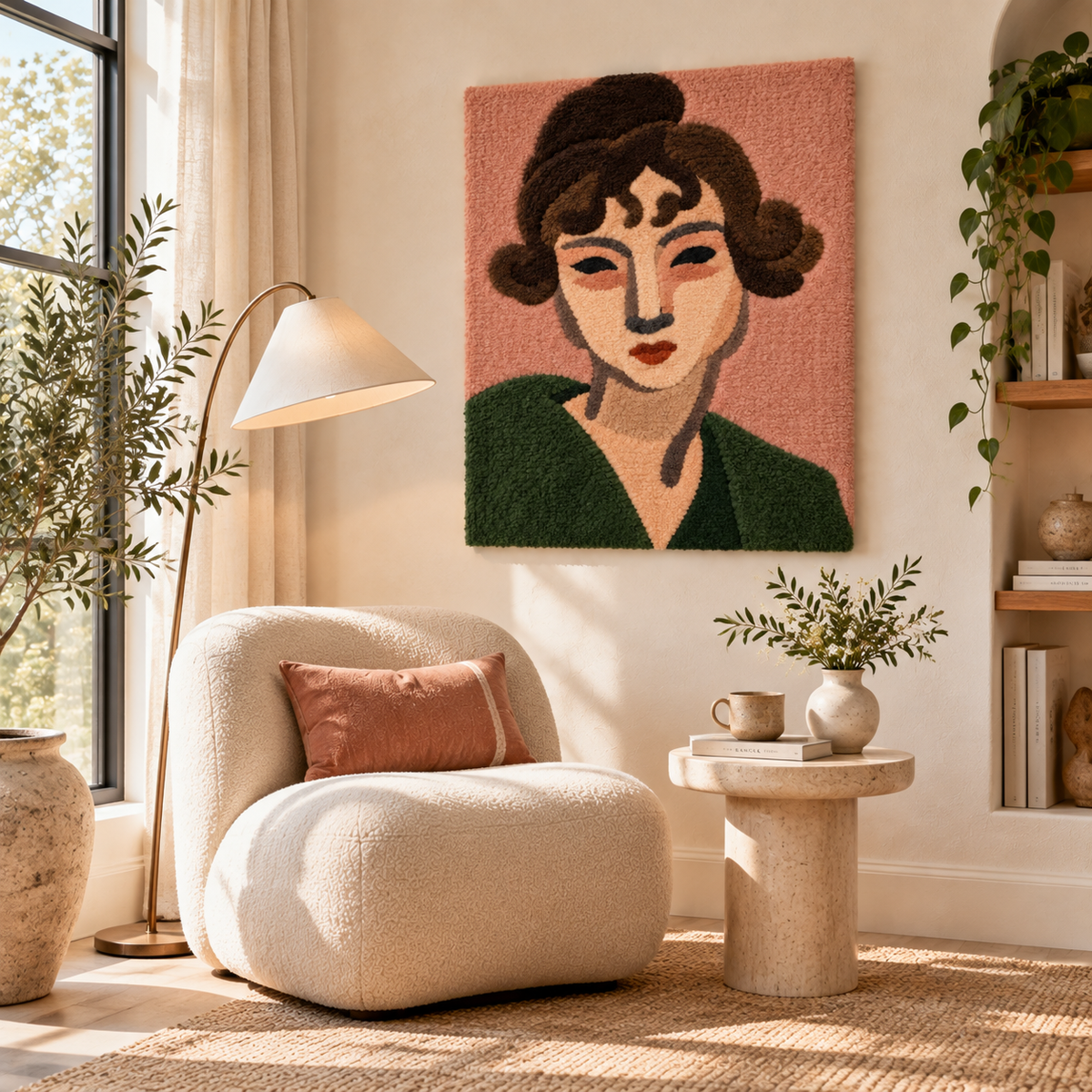 Laurette with a Green Shawl after Henri Matisse — room setting