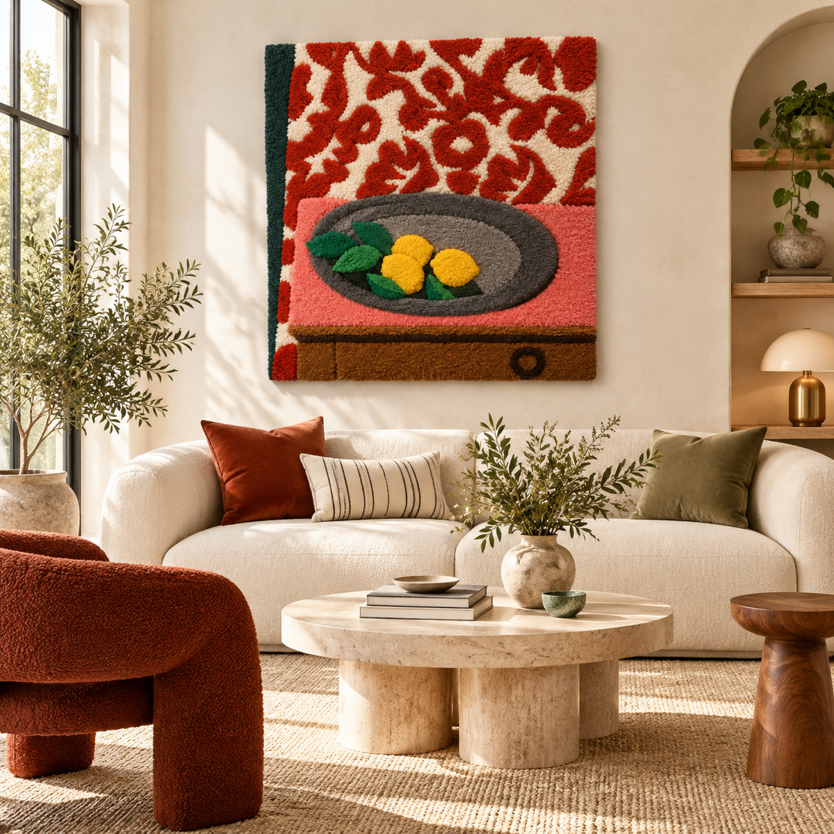 Lemons on a Pewter Plate after Henri Matisse — front-facing room scene [room-front]