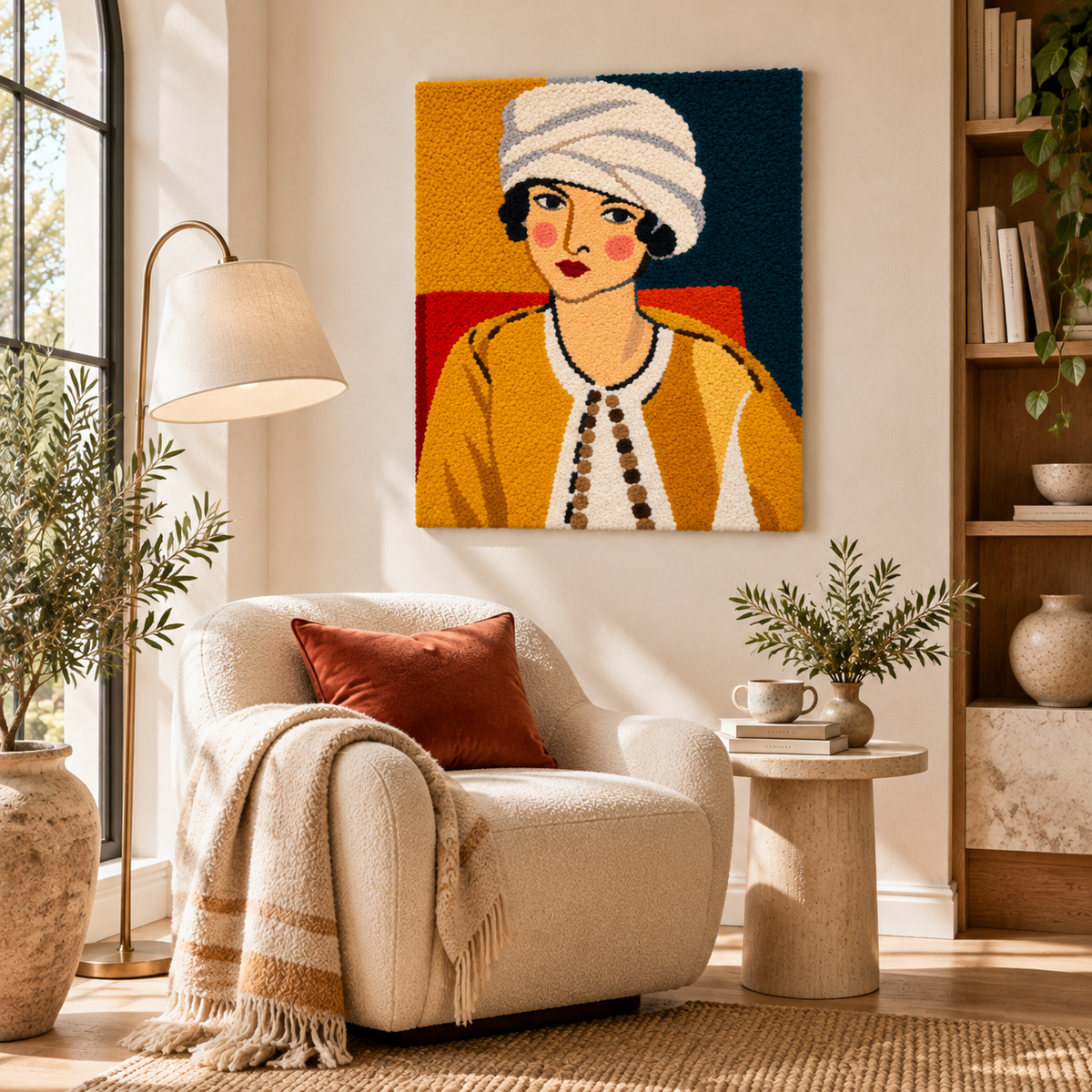 Lorette with Turban, Yellow Jacket after Henri Matisse — room setting